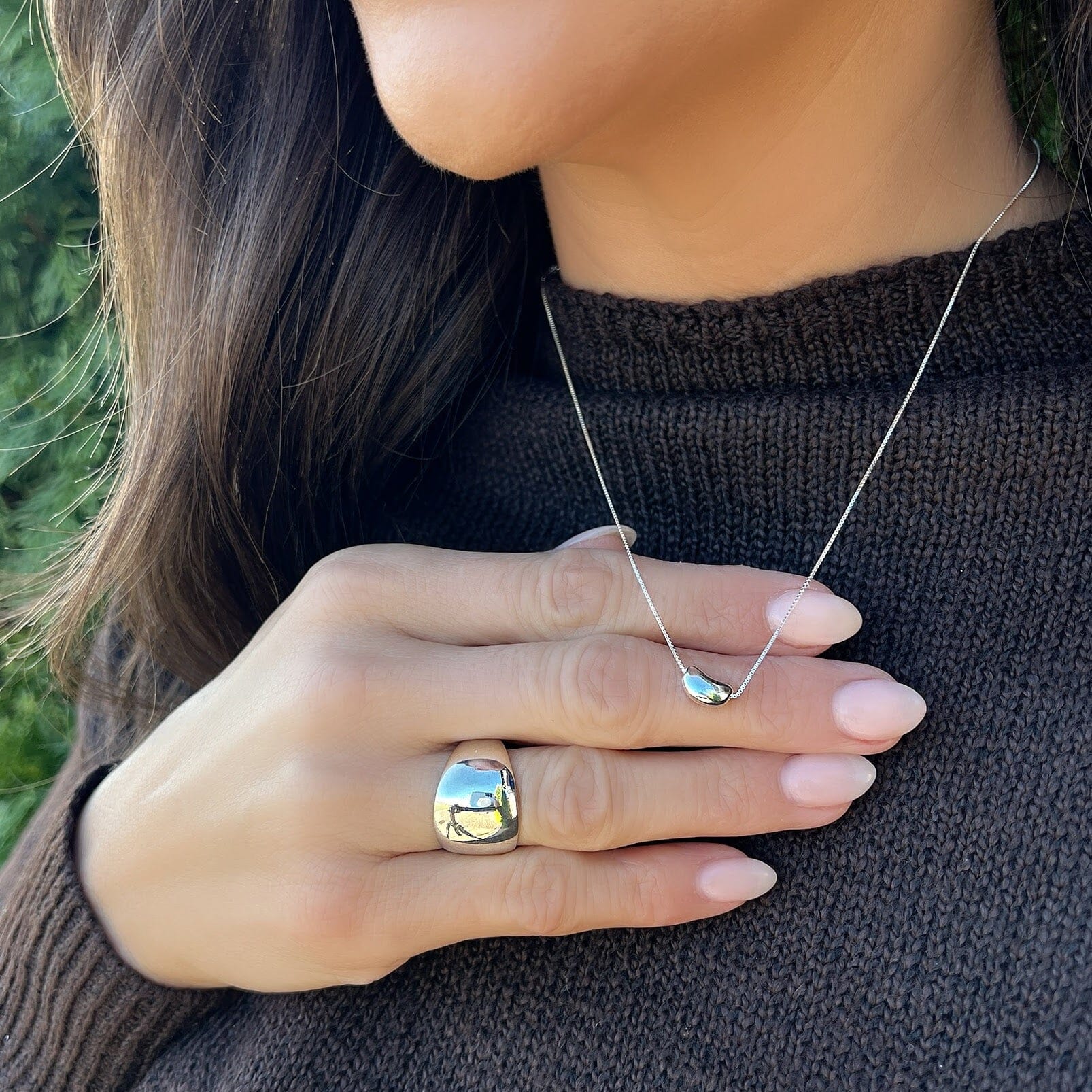 minimalist style sterling silver necklace