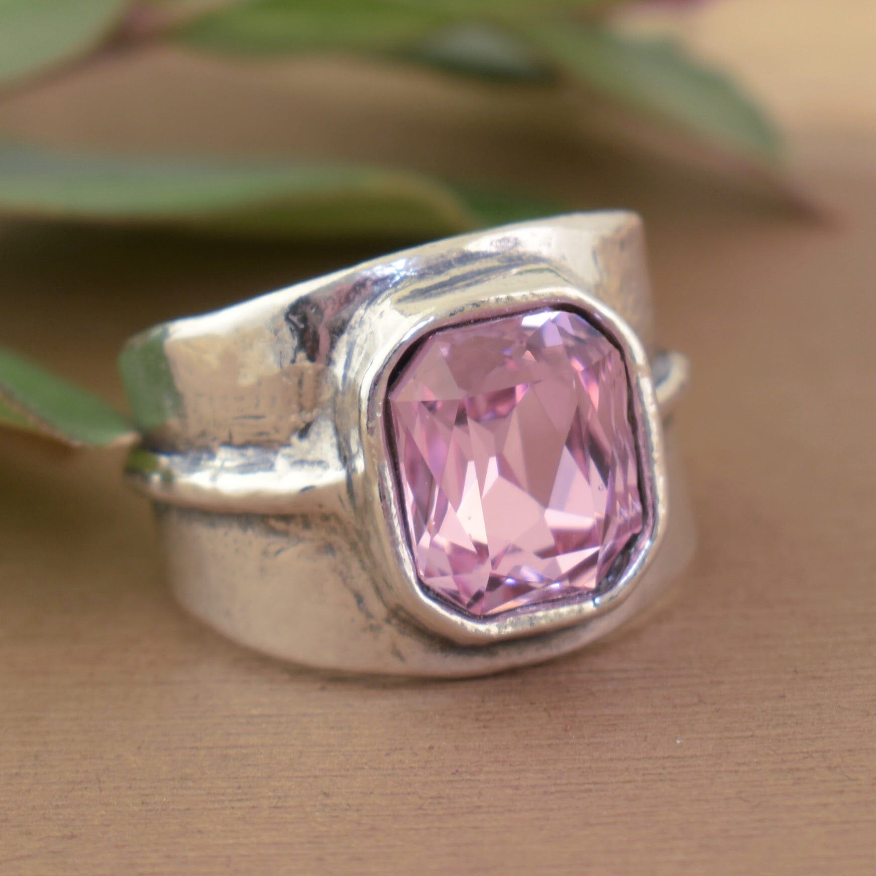 wide band sterling silver ring