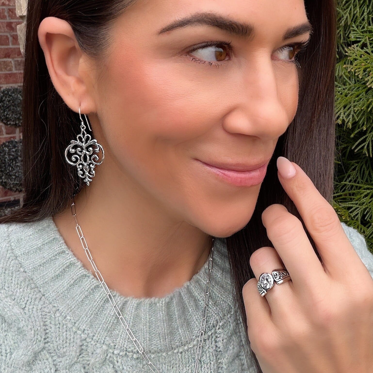 Hand crafted swirl designed earrings