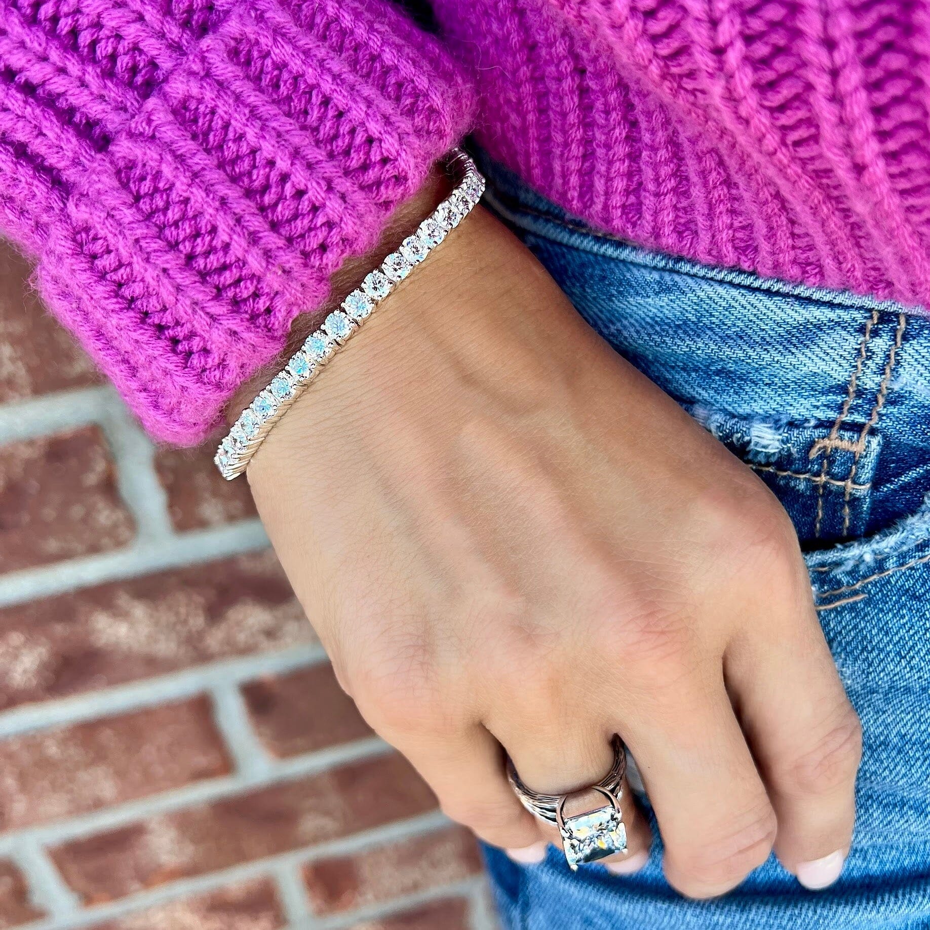 minimalist statement Tennis Bracelet featuring cz