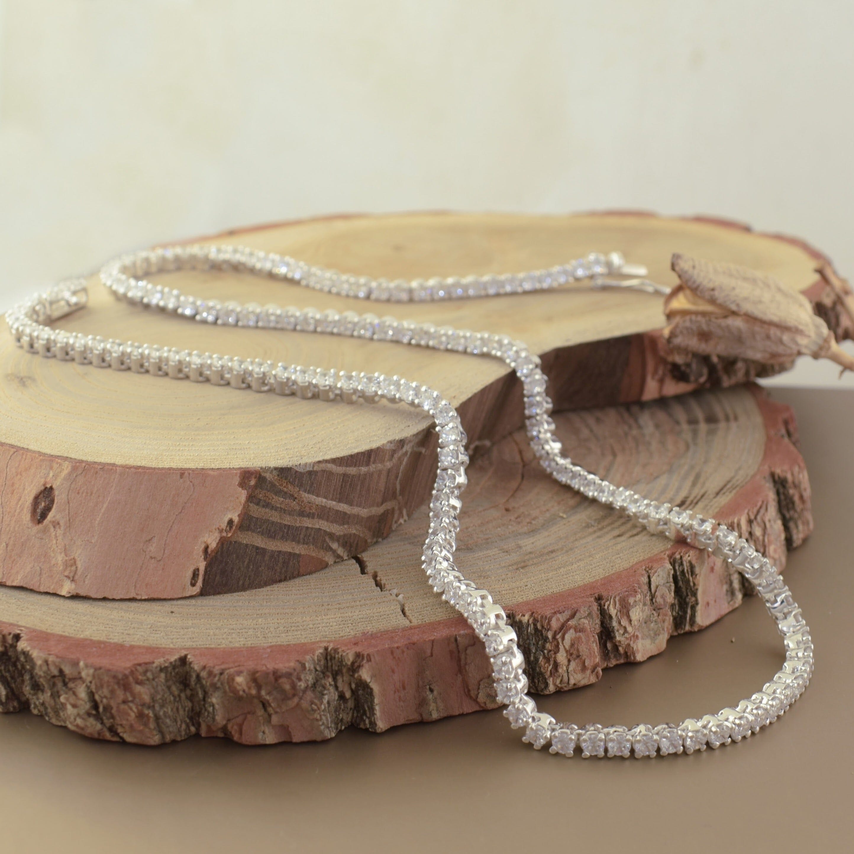 Tennis Necklace with clear CZ stones