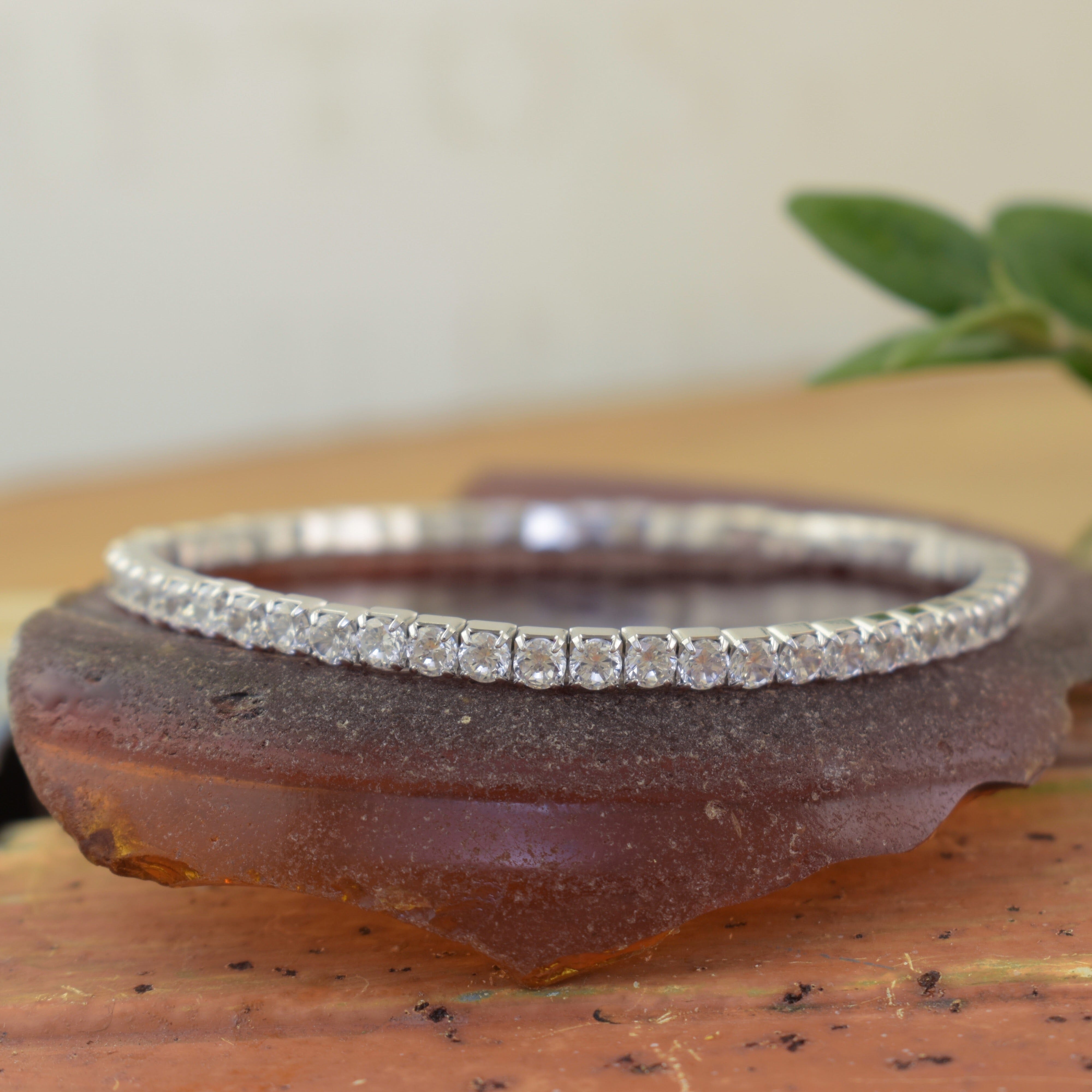 Sterling silver prong set CZ stones