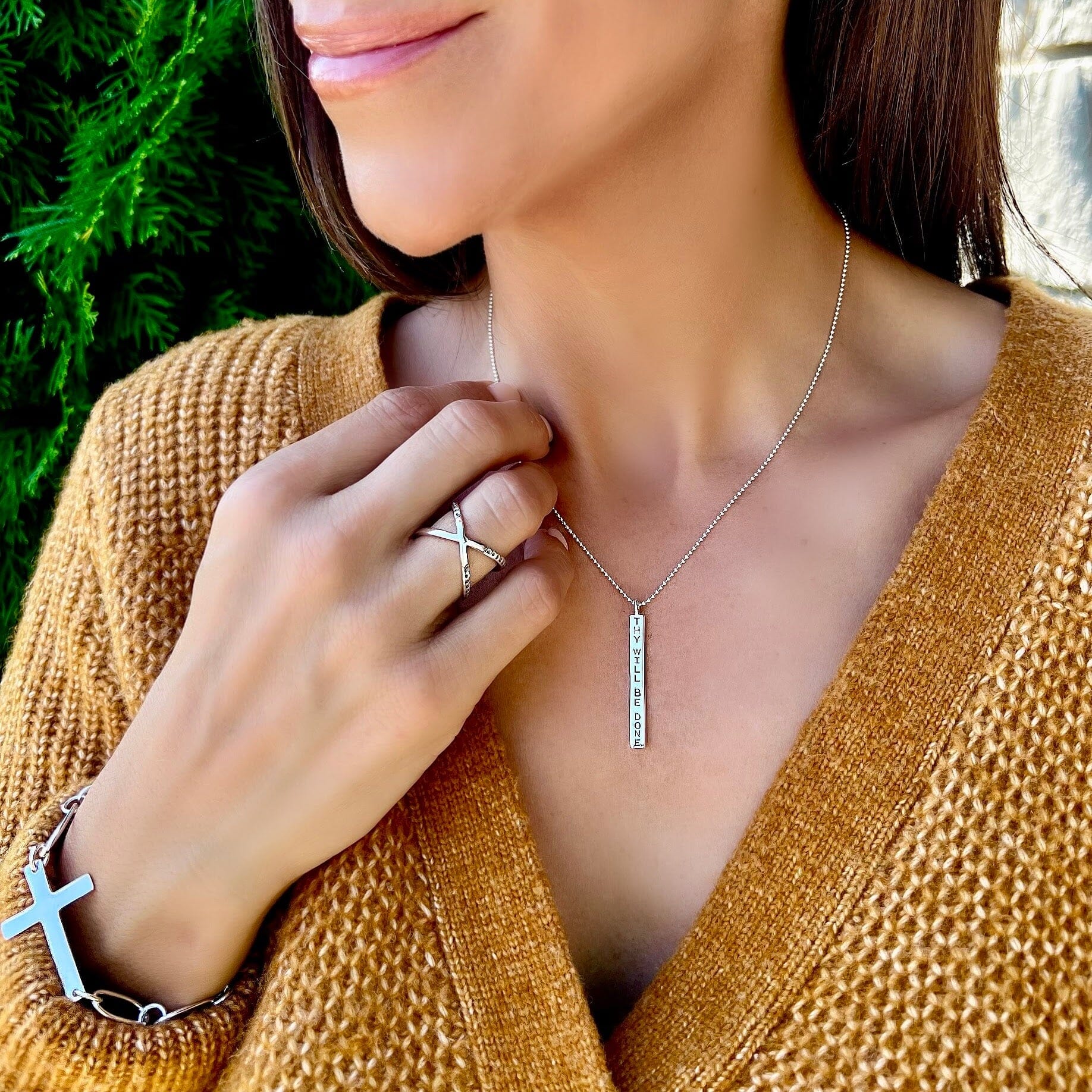 Thy will be done necklace with sterling silver jewelry 
