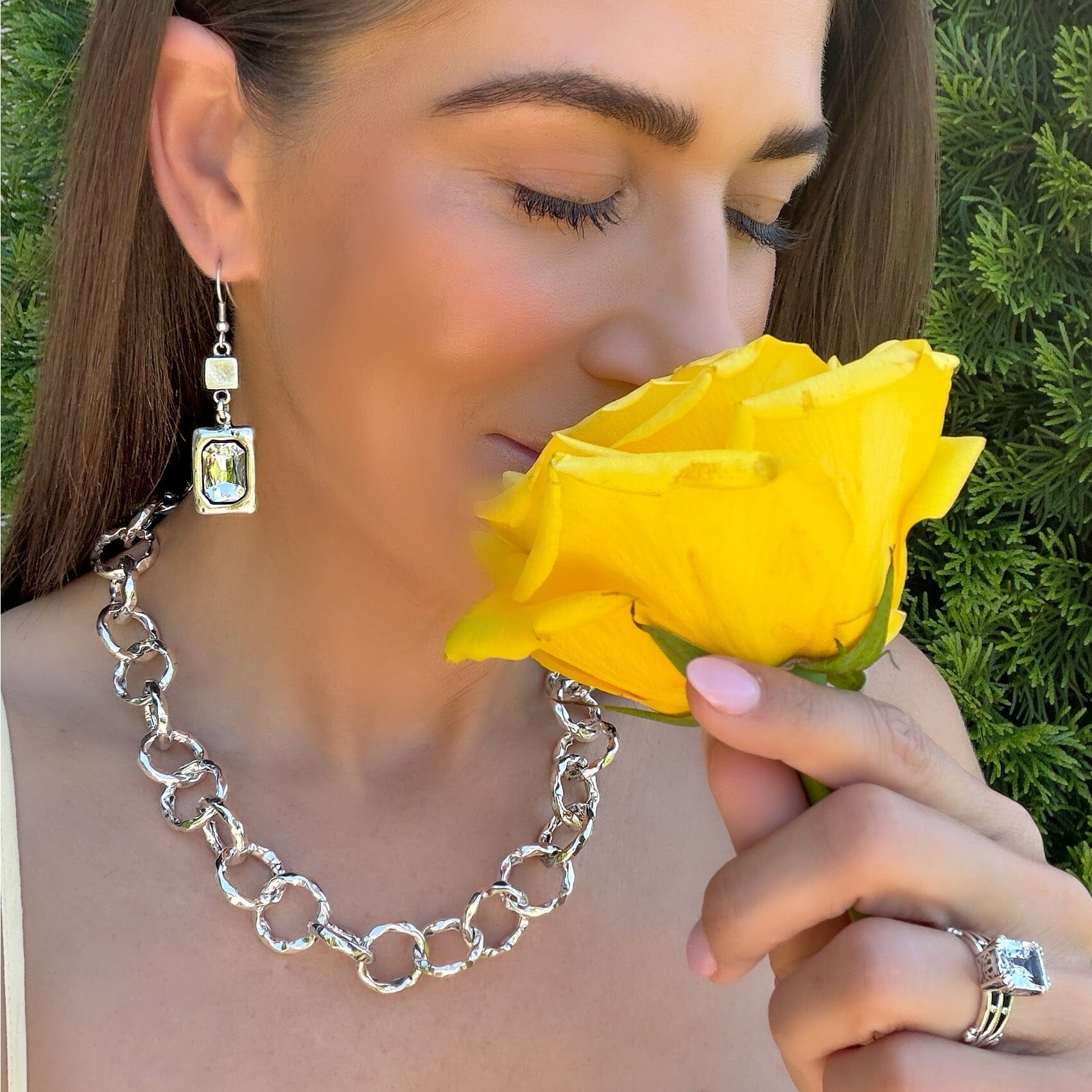 timeless style crystal dangling earrings