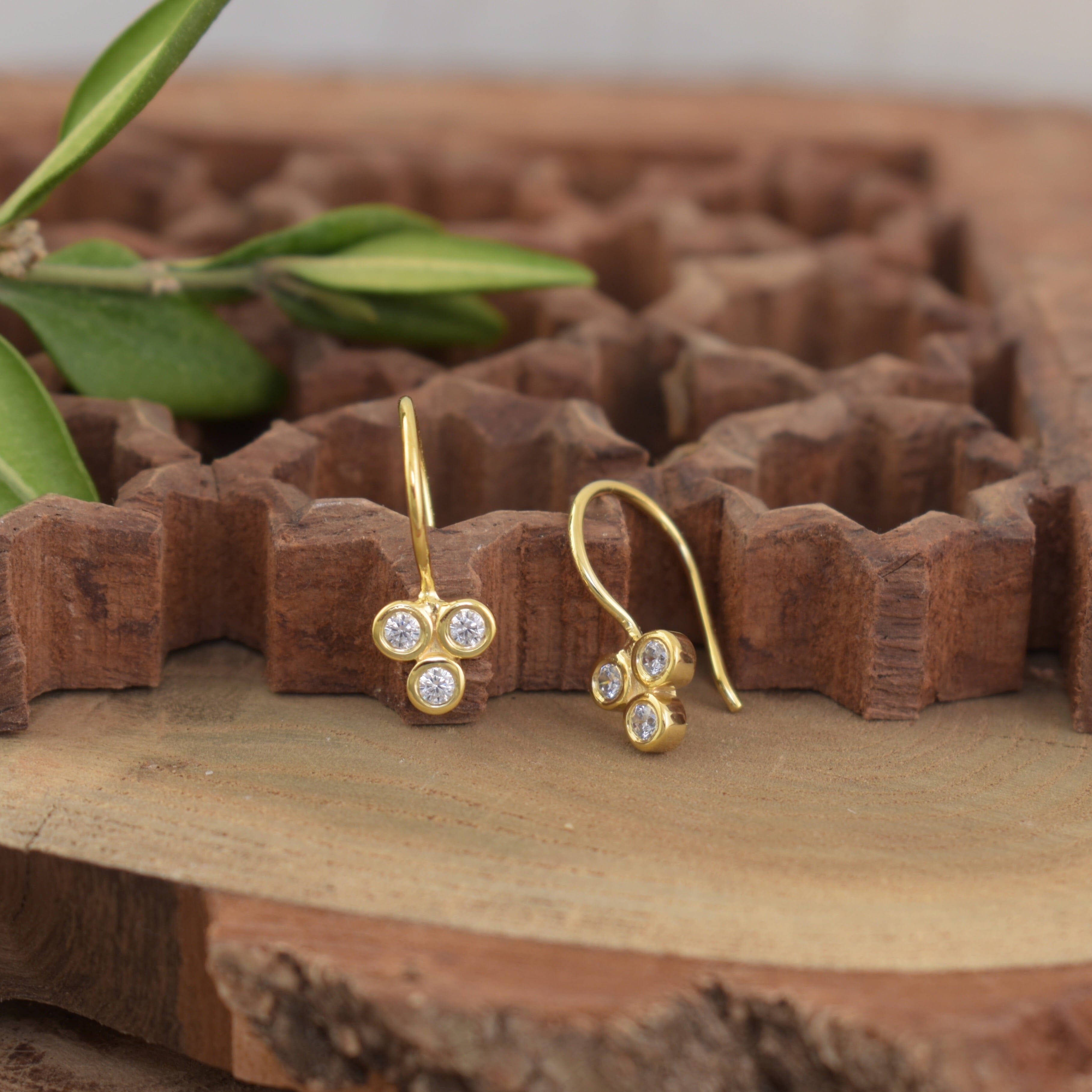 high polished sterling silver gold plated earrings