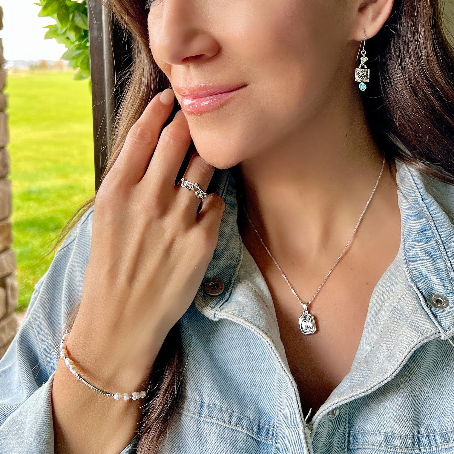 Too Glam for Clams Bracelet paired with My Knot Ring, Tiffany Necklace, and Best Loved Earrings