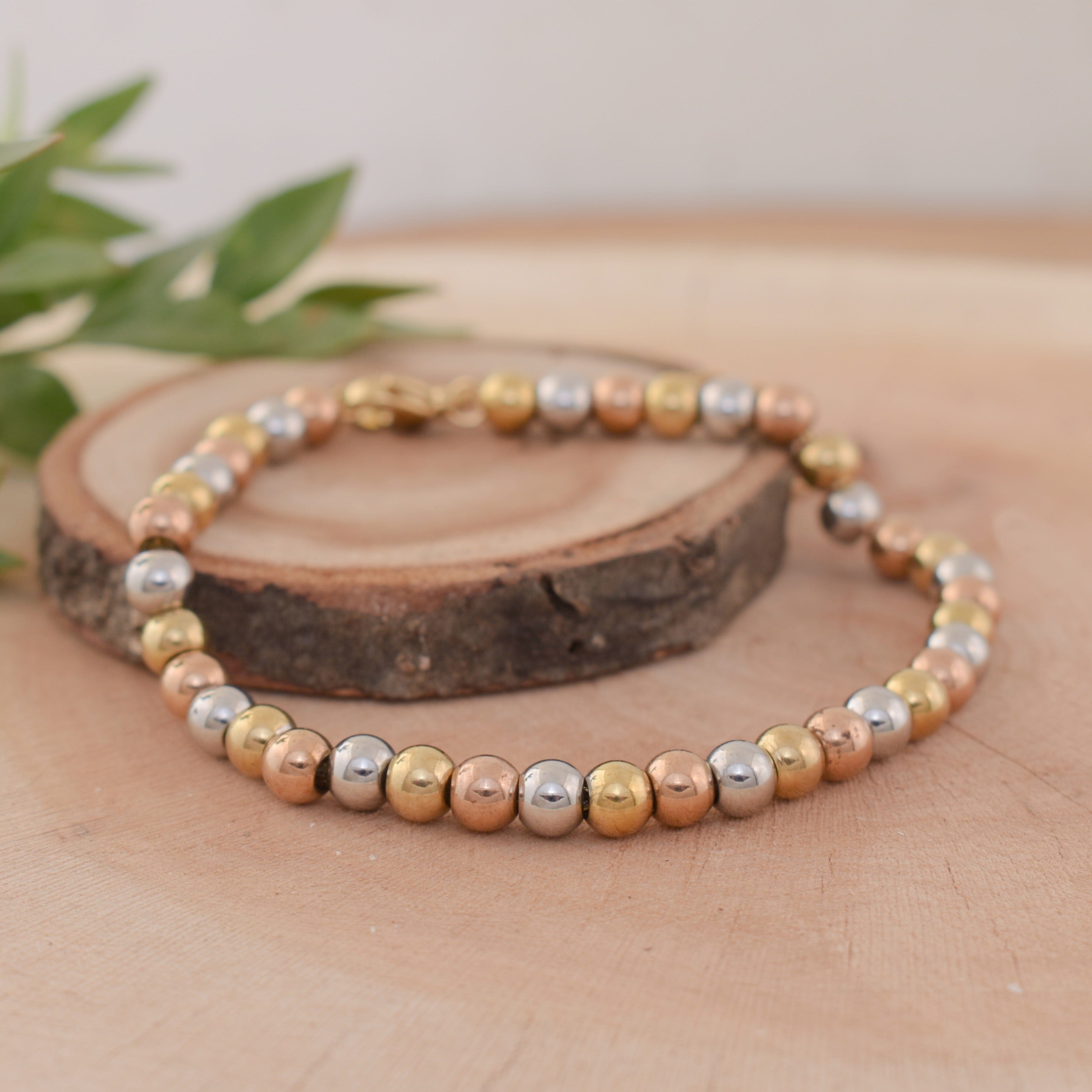 Stainless steel bead bracelet