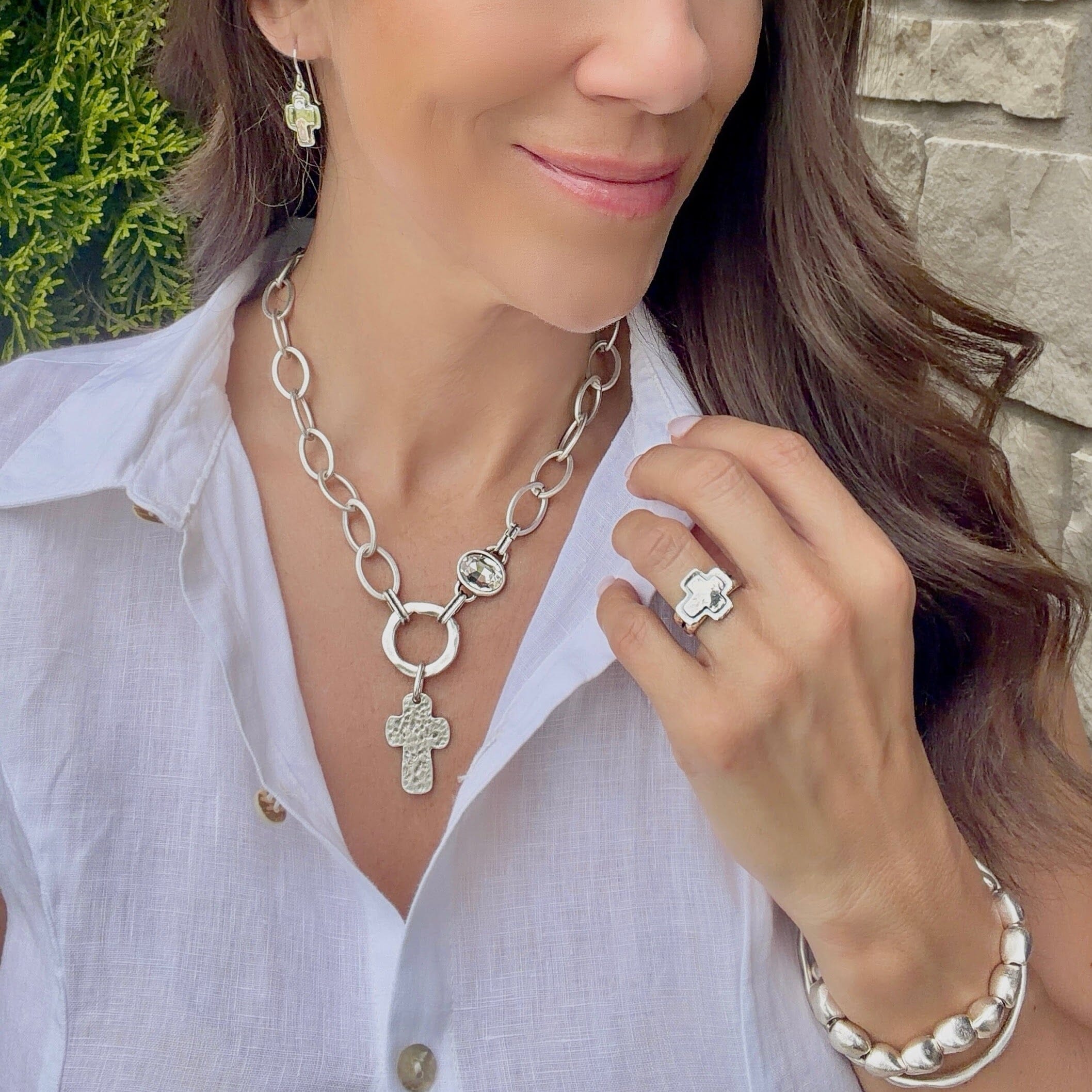 Christian statement cross necklace