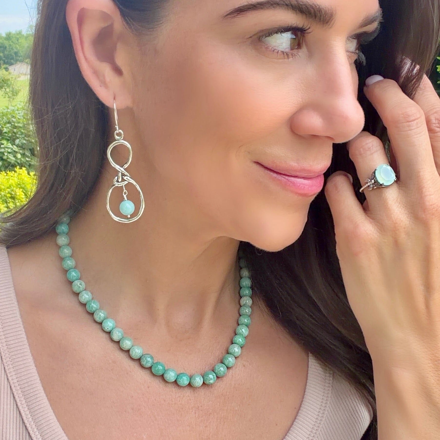 amazonite layering necklace