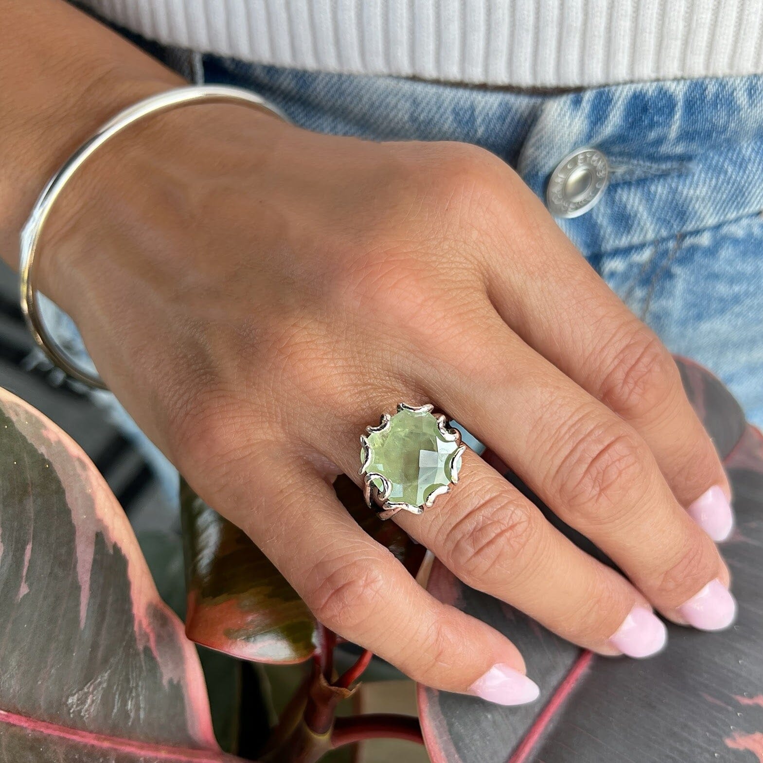 Handcrafted sterling silver statement ring