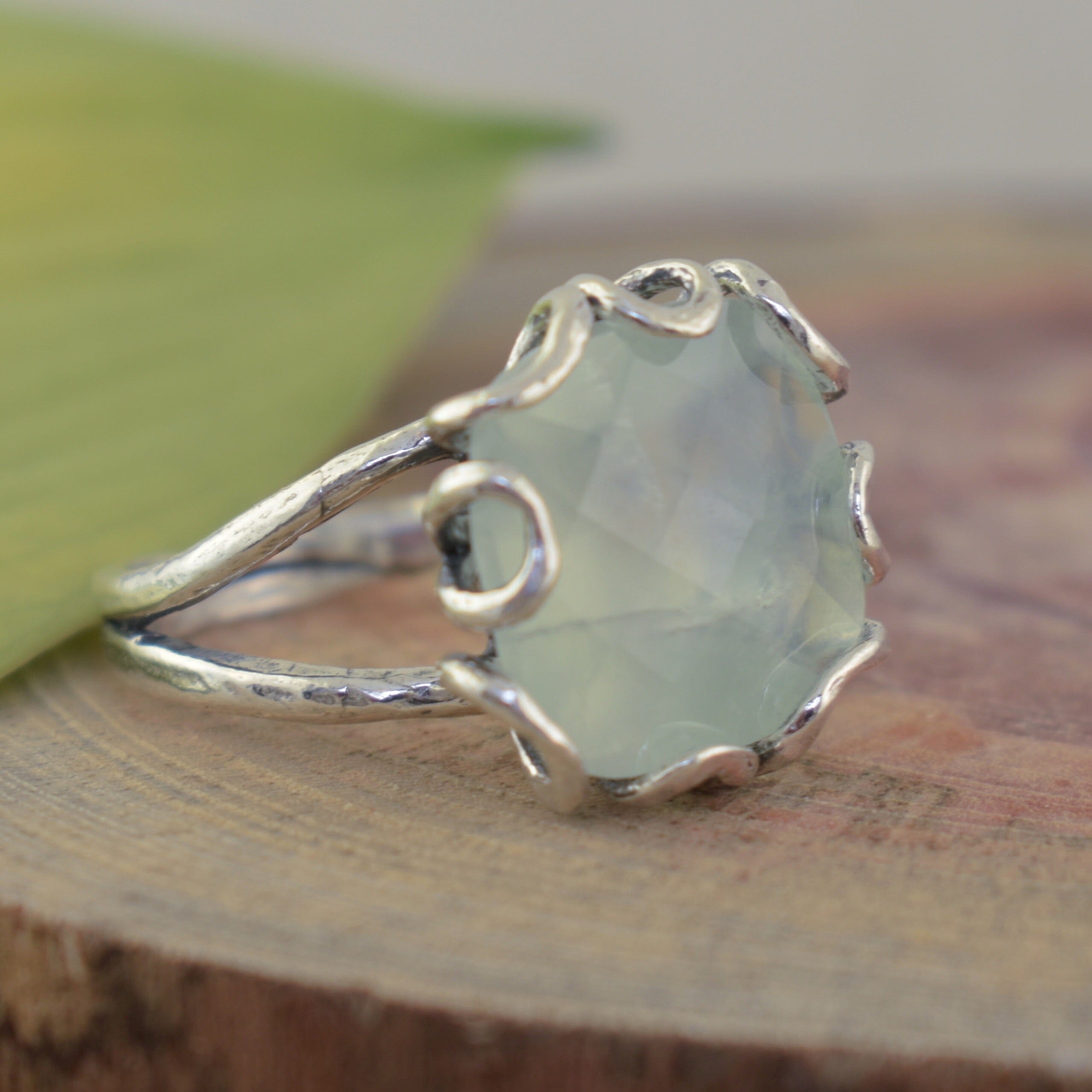 High polished oxidized sterling silver ring