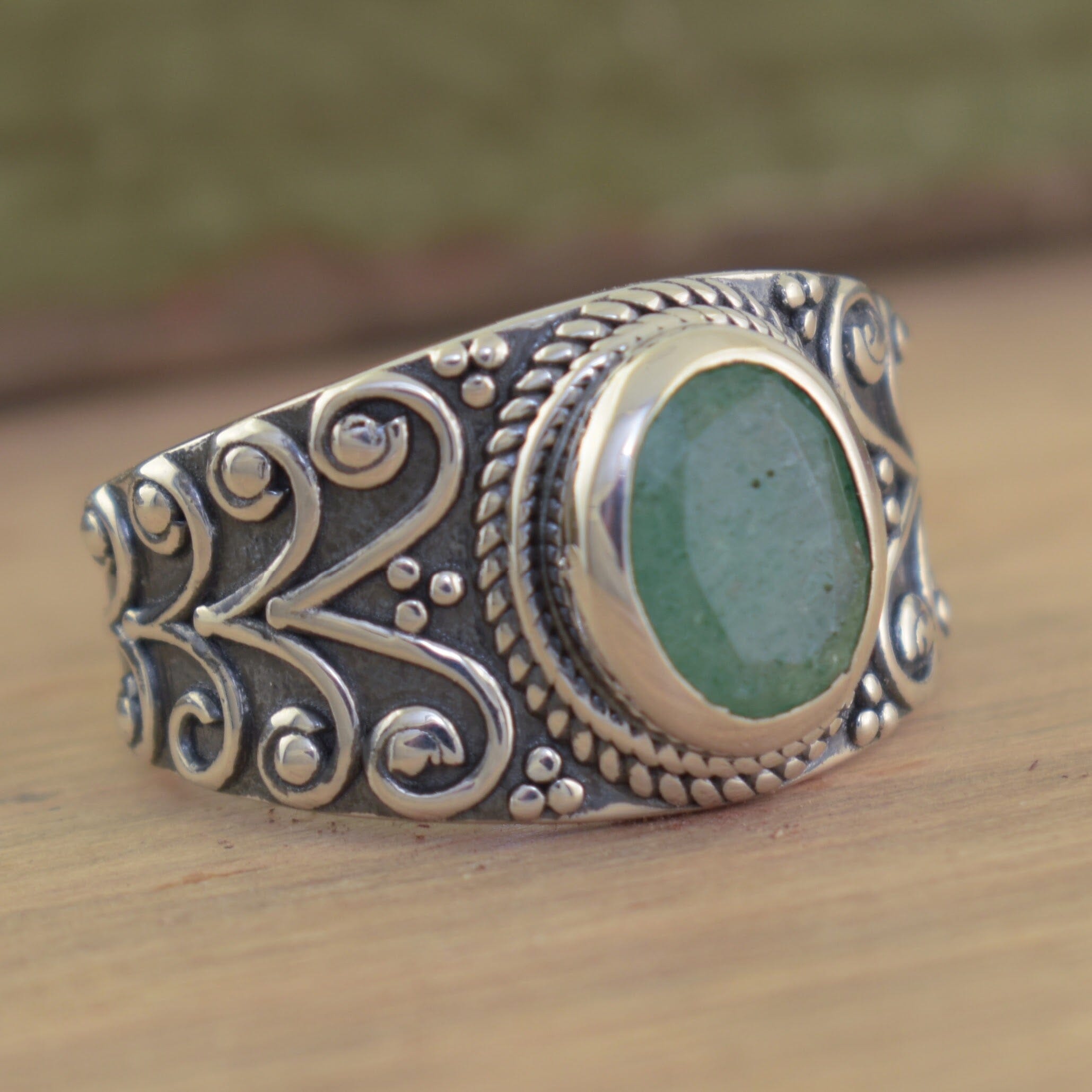 Sterling silver wide band ring