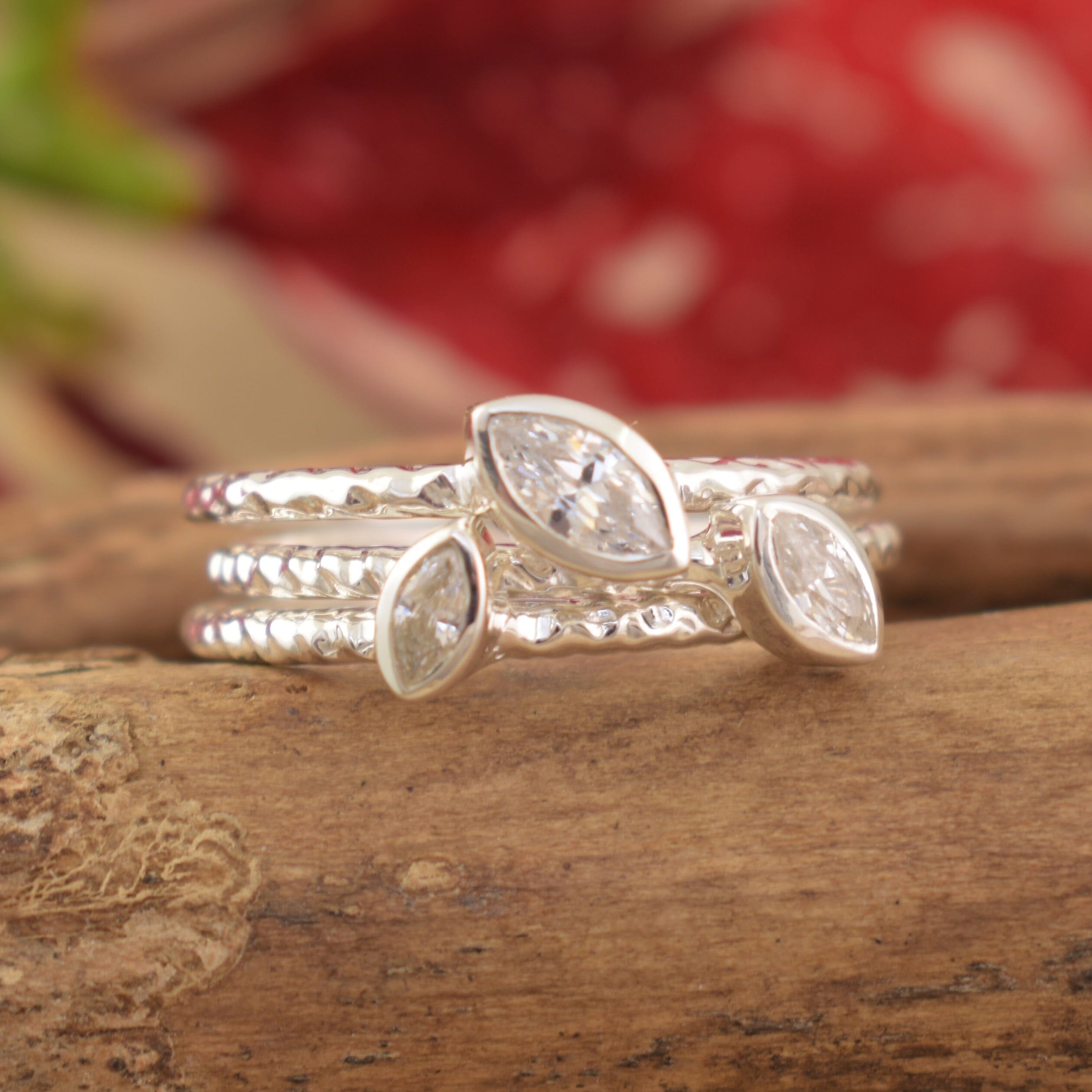 Sterling silver stack rings