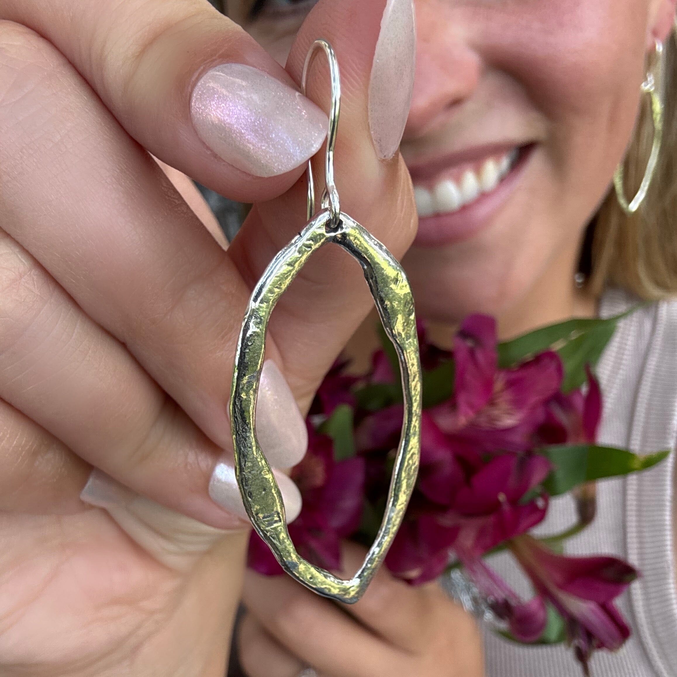 Wabi sabi earrings sterling silver