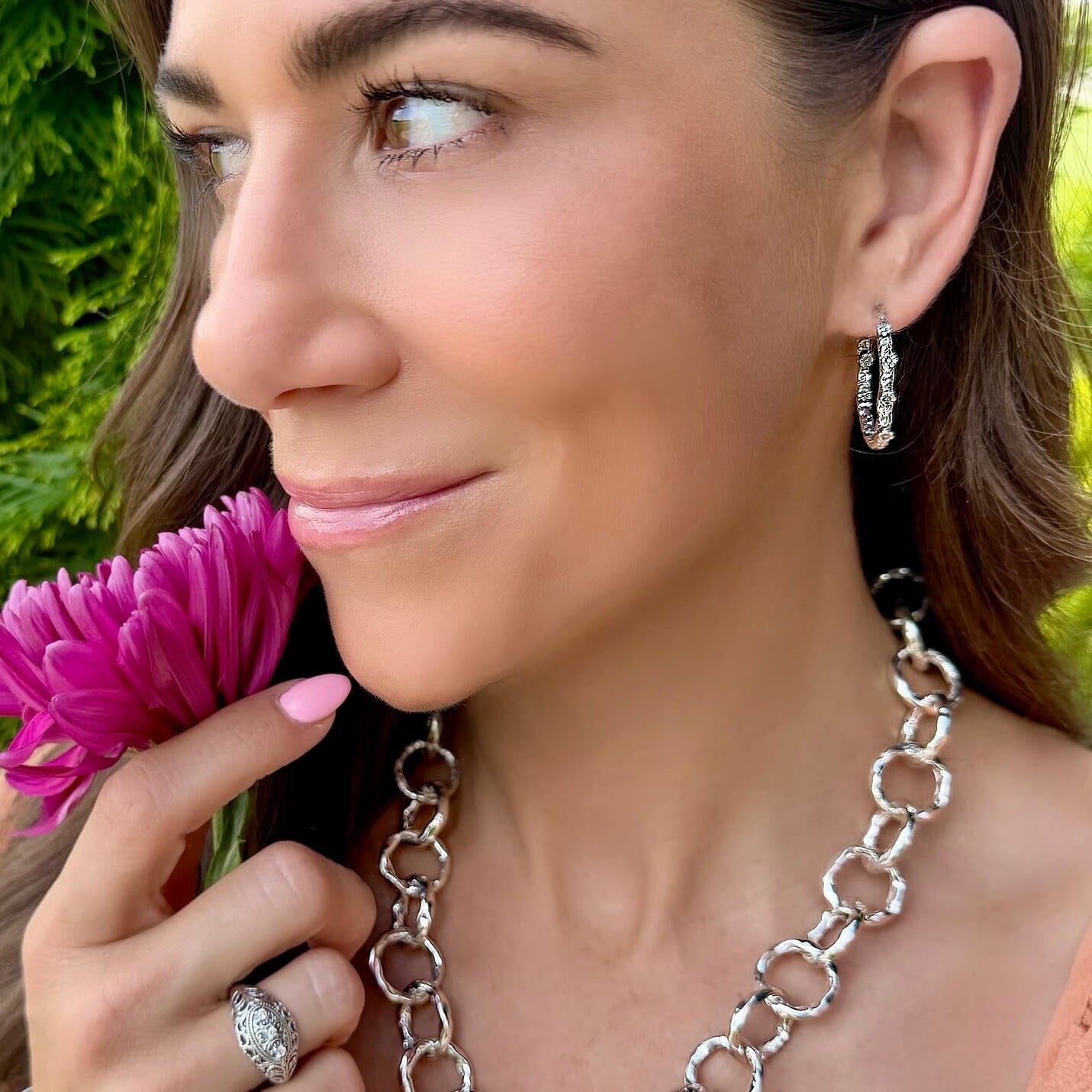 whimsical style floral hoops