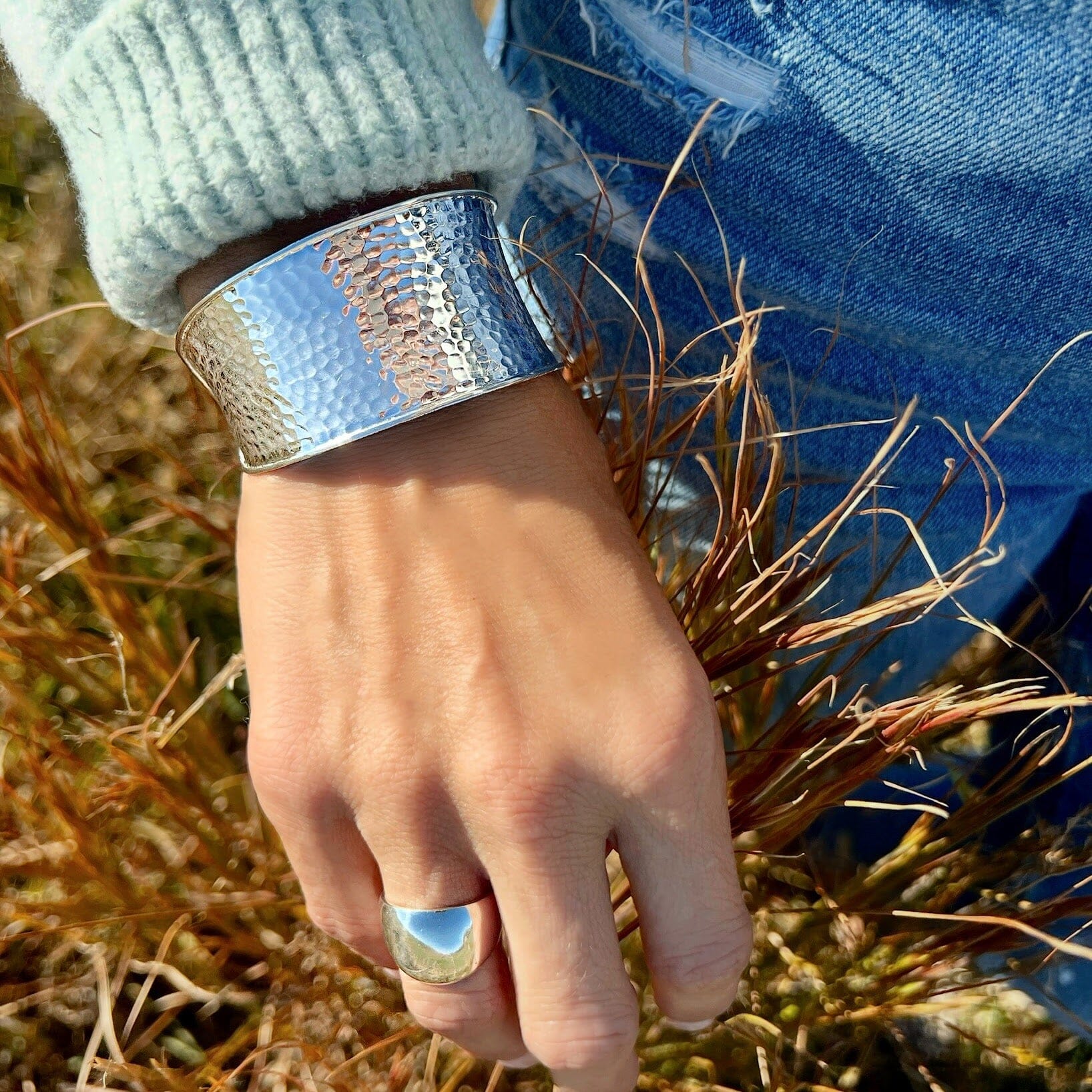 sterling silver chunky cuff