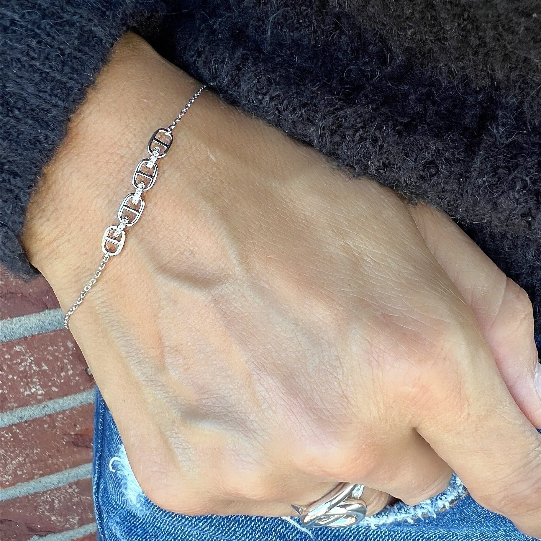 dainty chain link bracelet - Chain Reaction