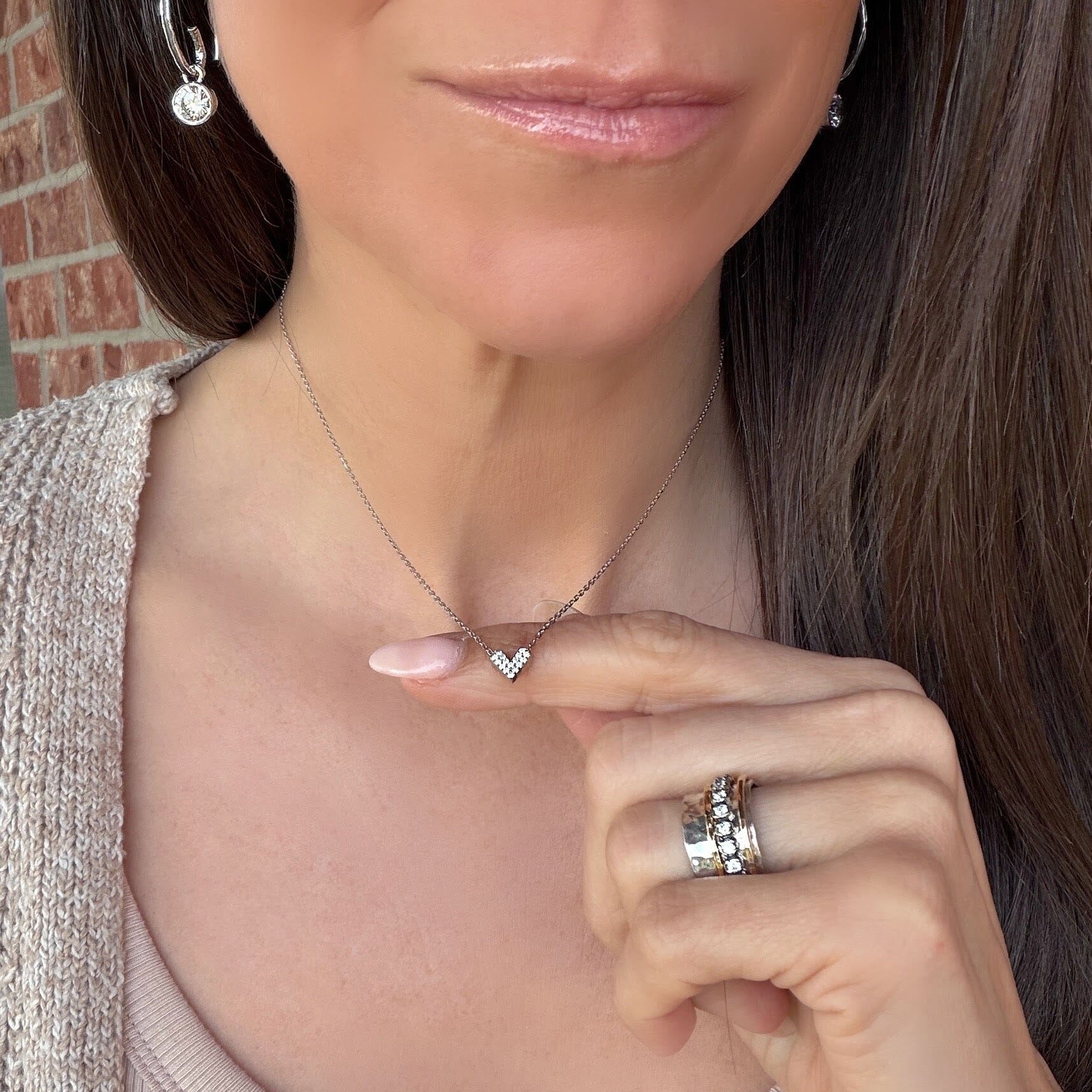 dainty cz heart necklace