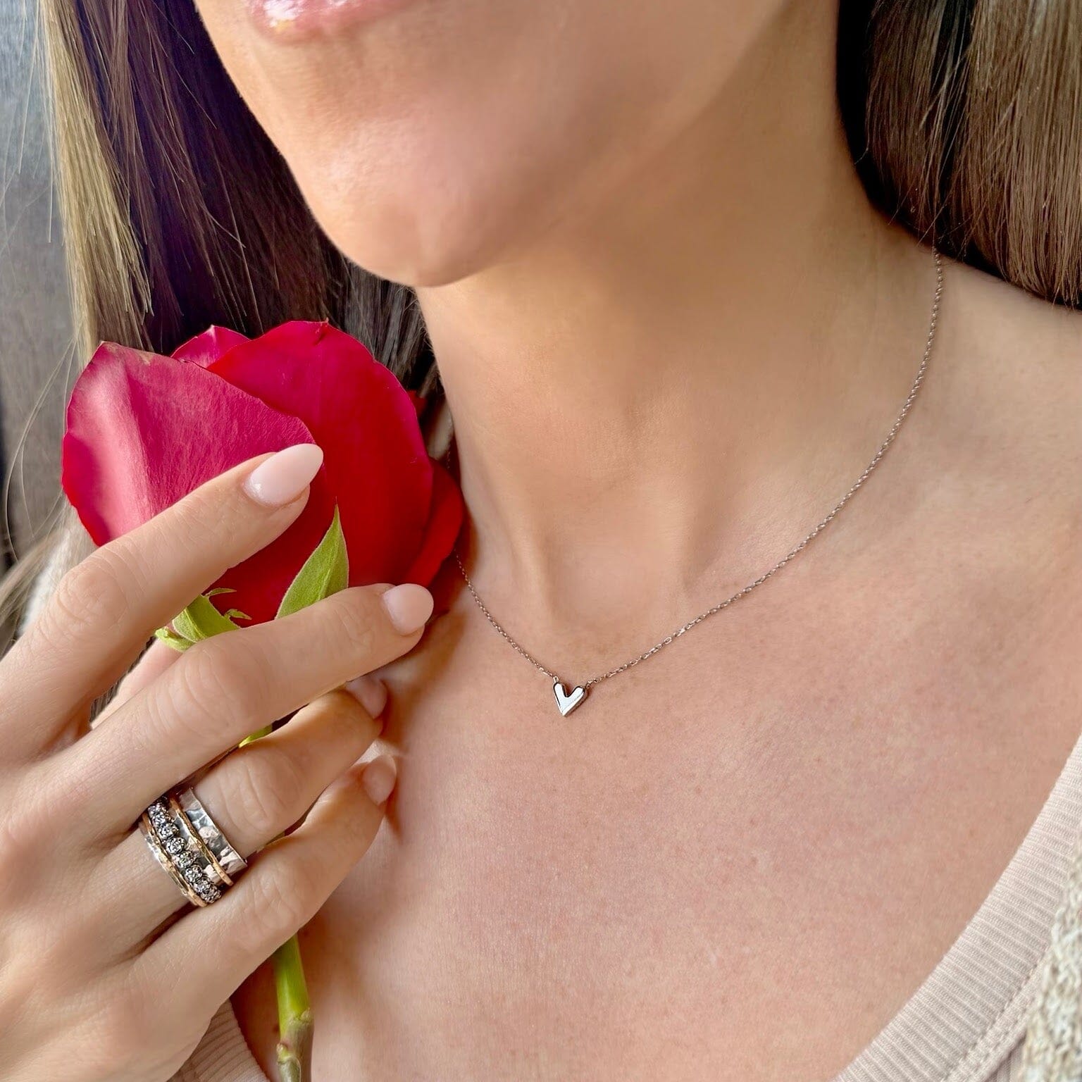 reversible heart necklace