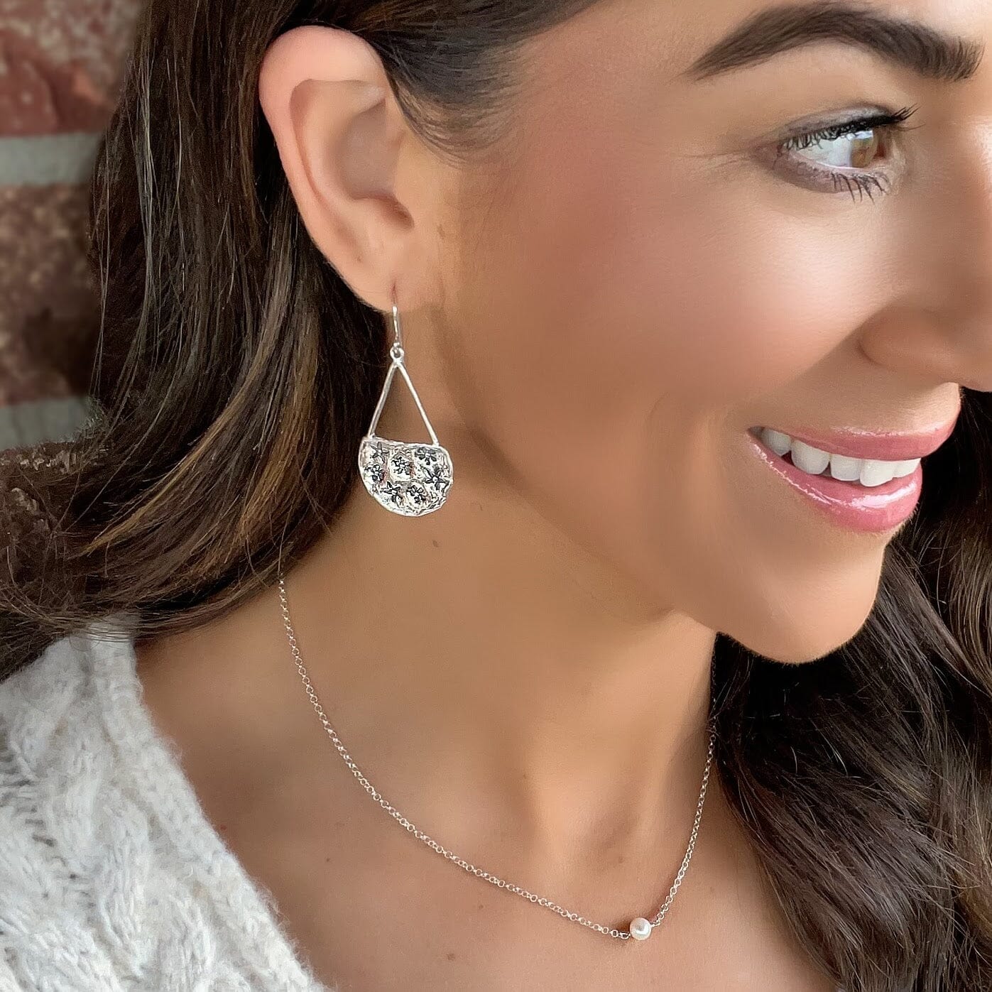 Gondola Earrings paired with Everyday Grace Necklace