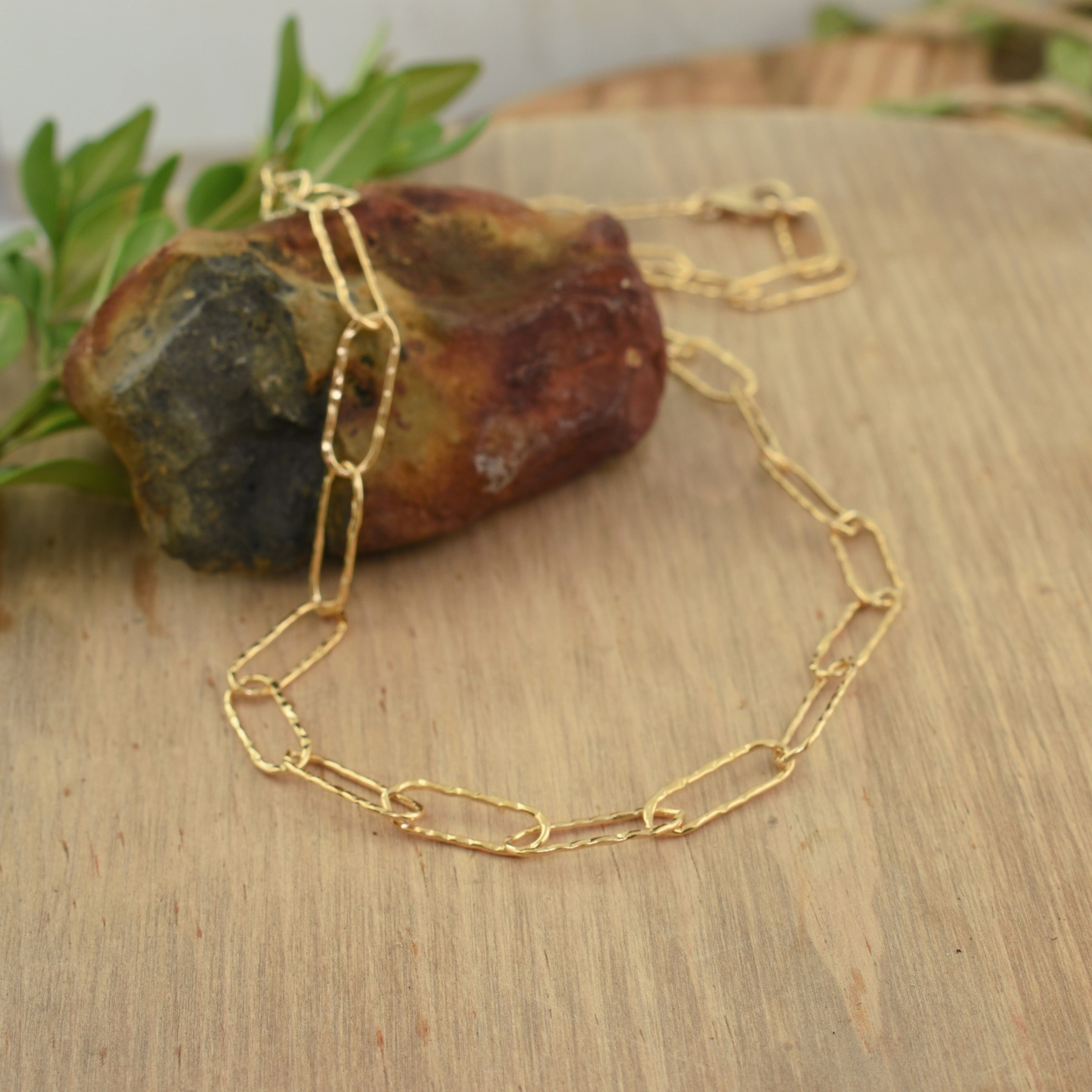 Sterling silver and gold filled paperclip link chain necklace