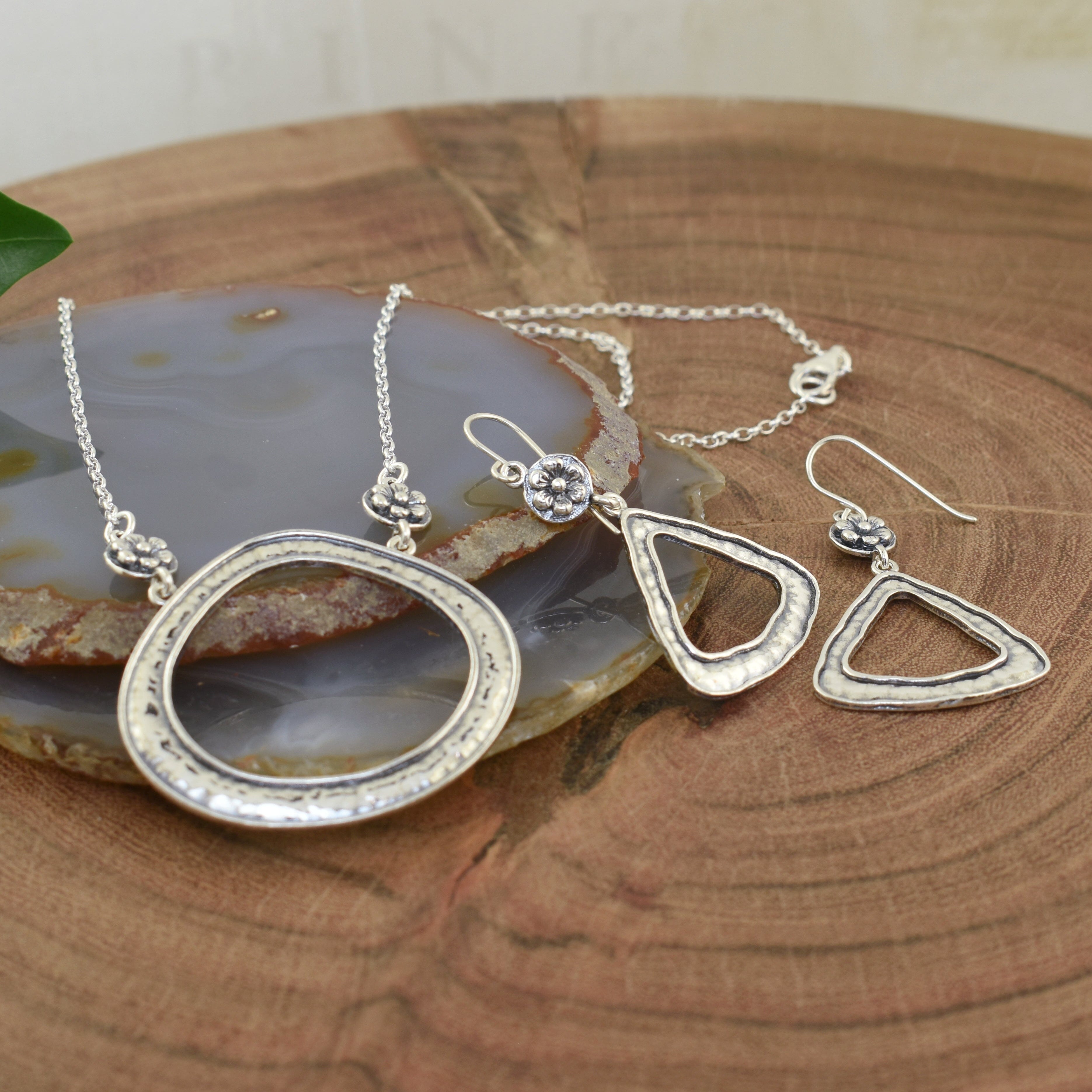 Hoity Toity sterling silver necklace and earrings