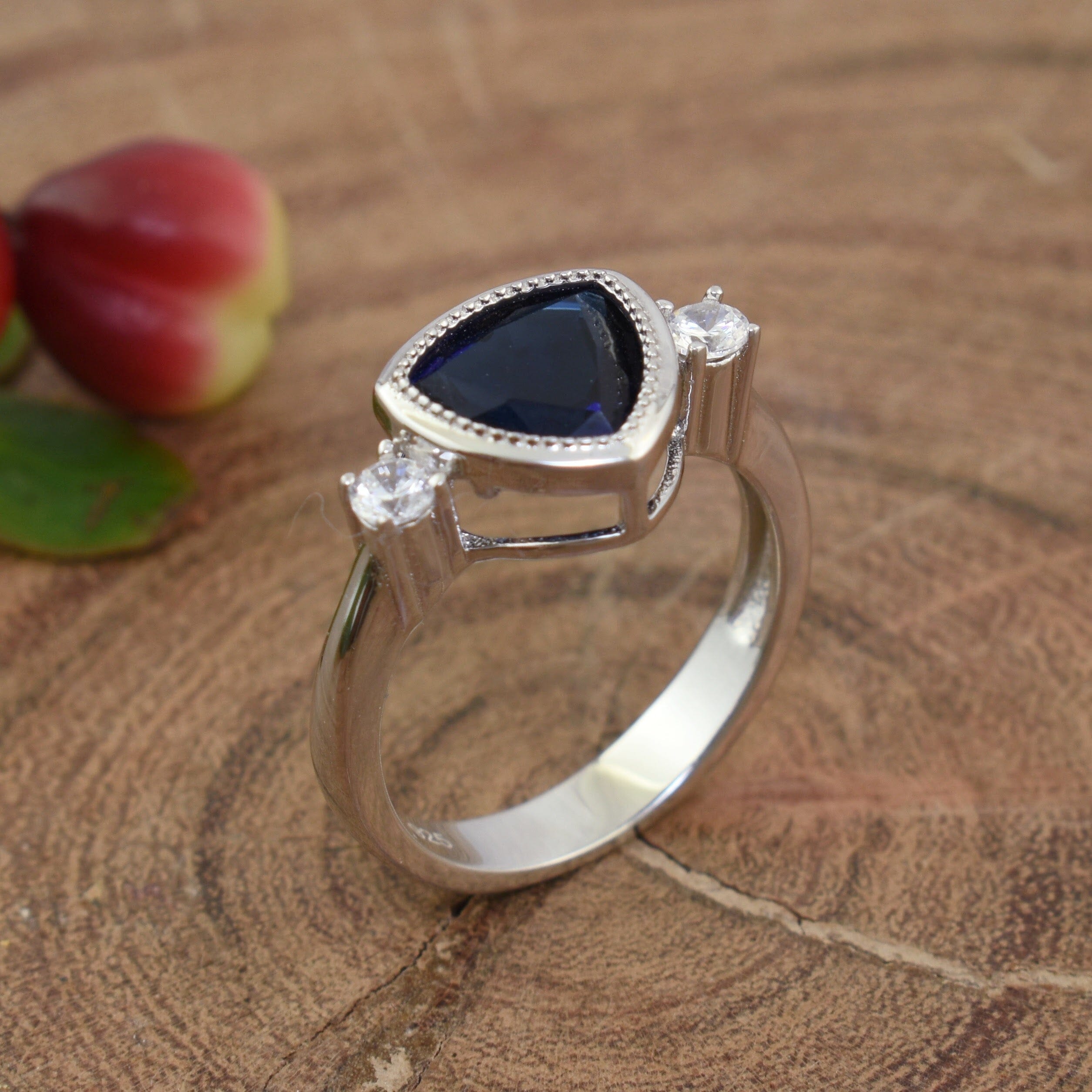 Faux blue sapphire ring Honor