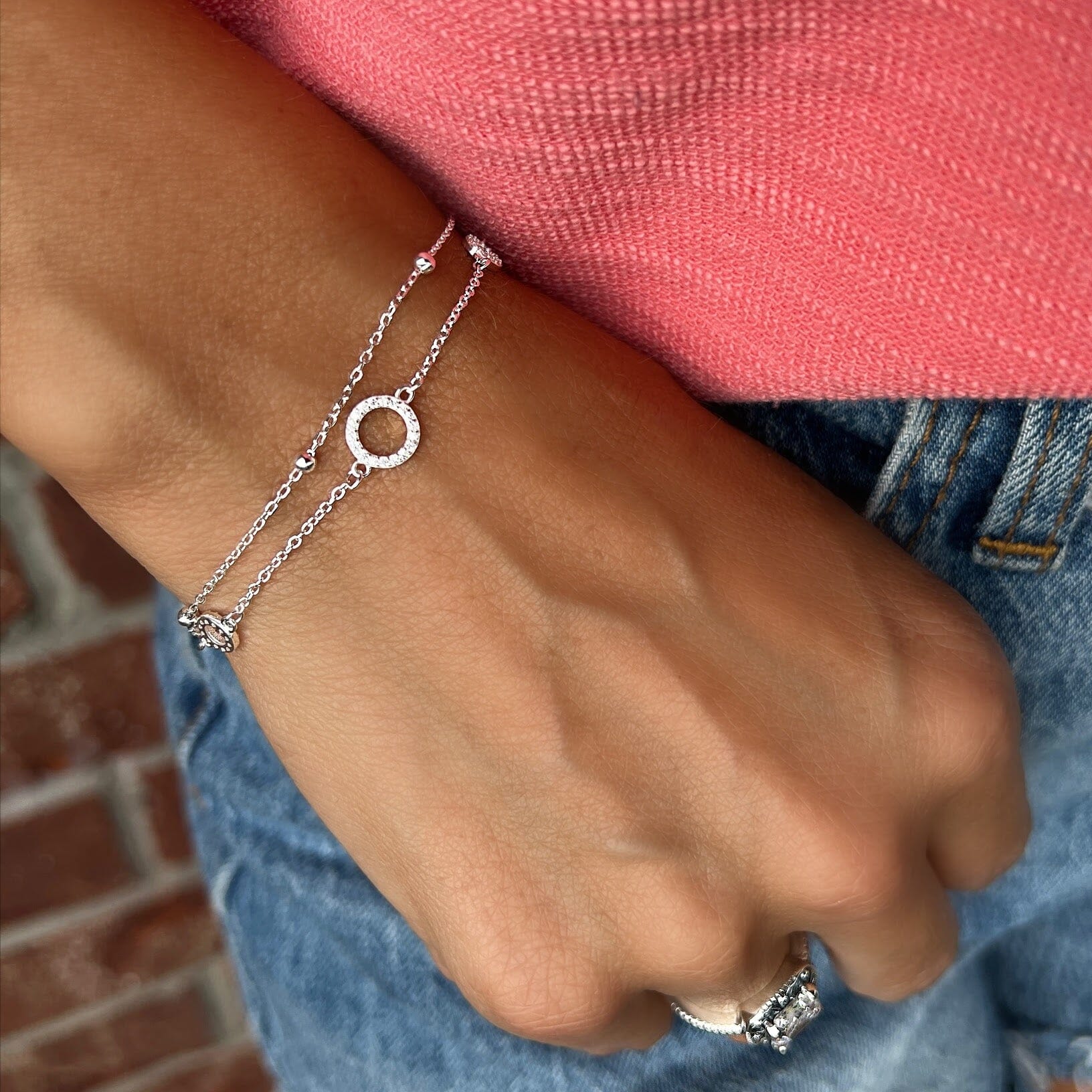 minimalist style bracelet with two chains