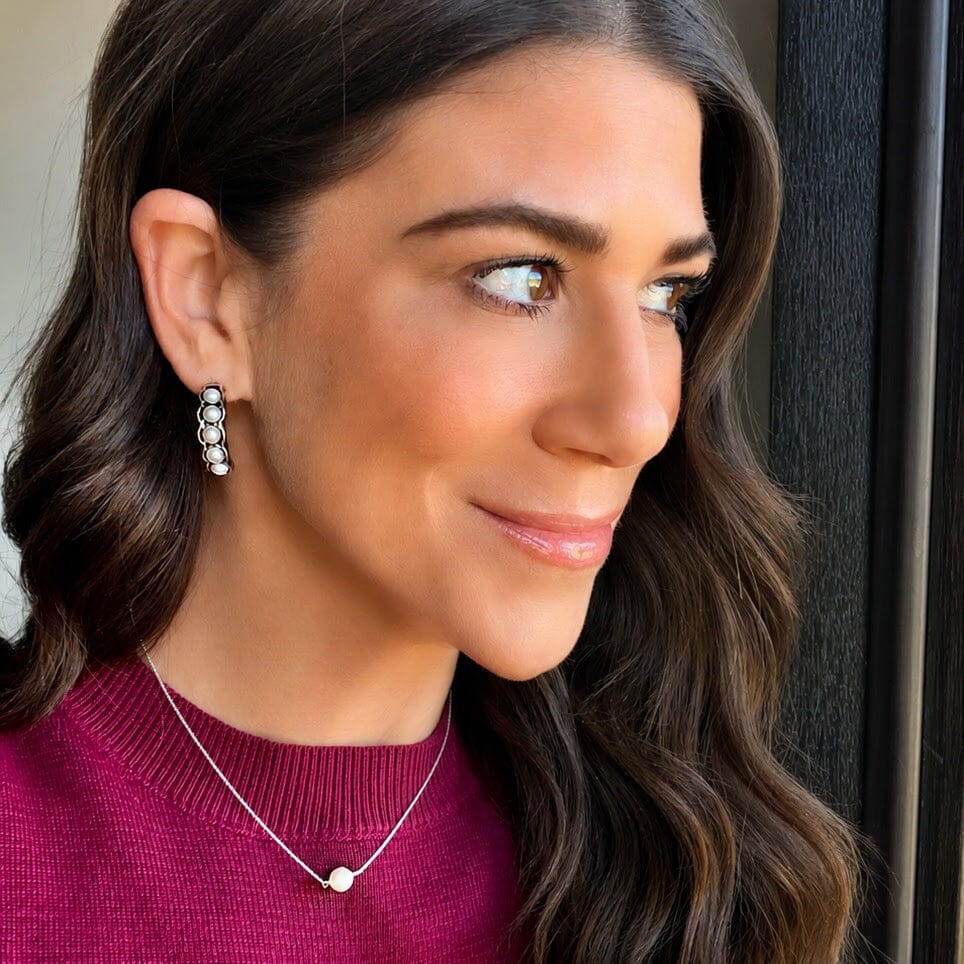 curved hoop post earrings