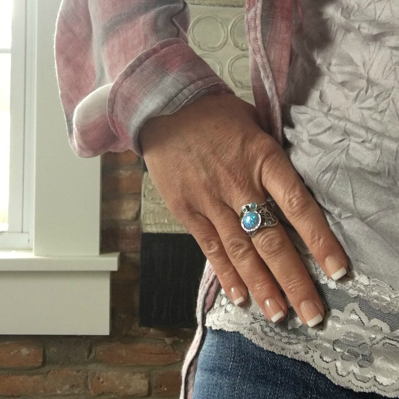 Luv'n Opals Ring (10.5) - Sterling Silver