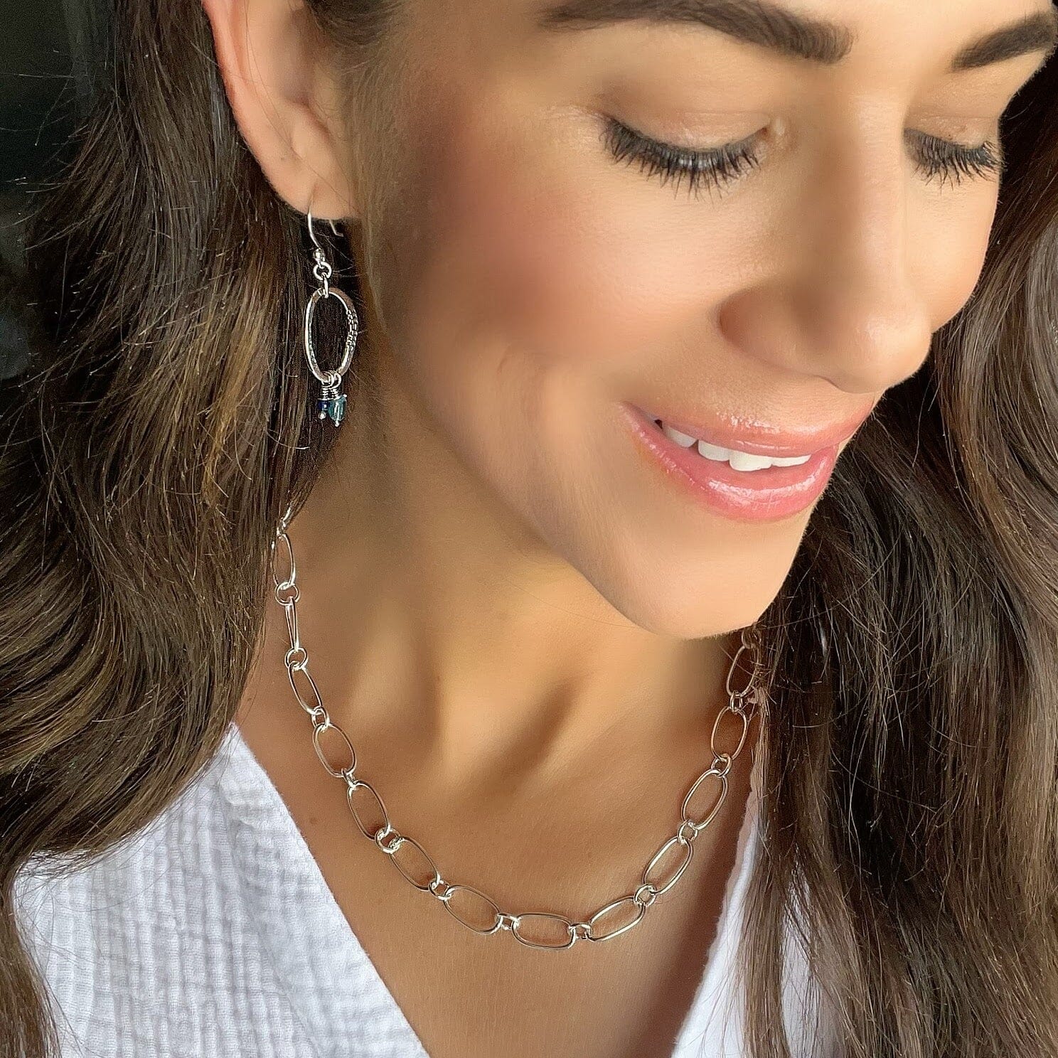 Mesa Verde Earrings paired with Forever Linked Chain