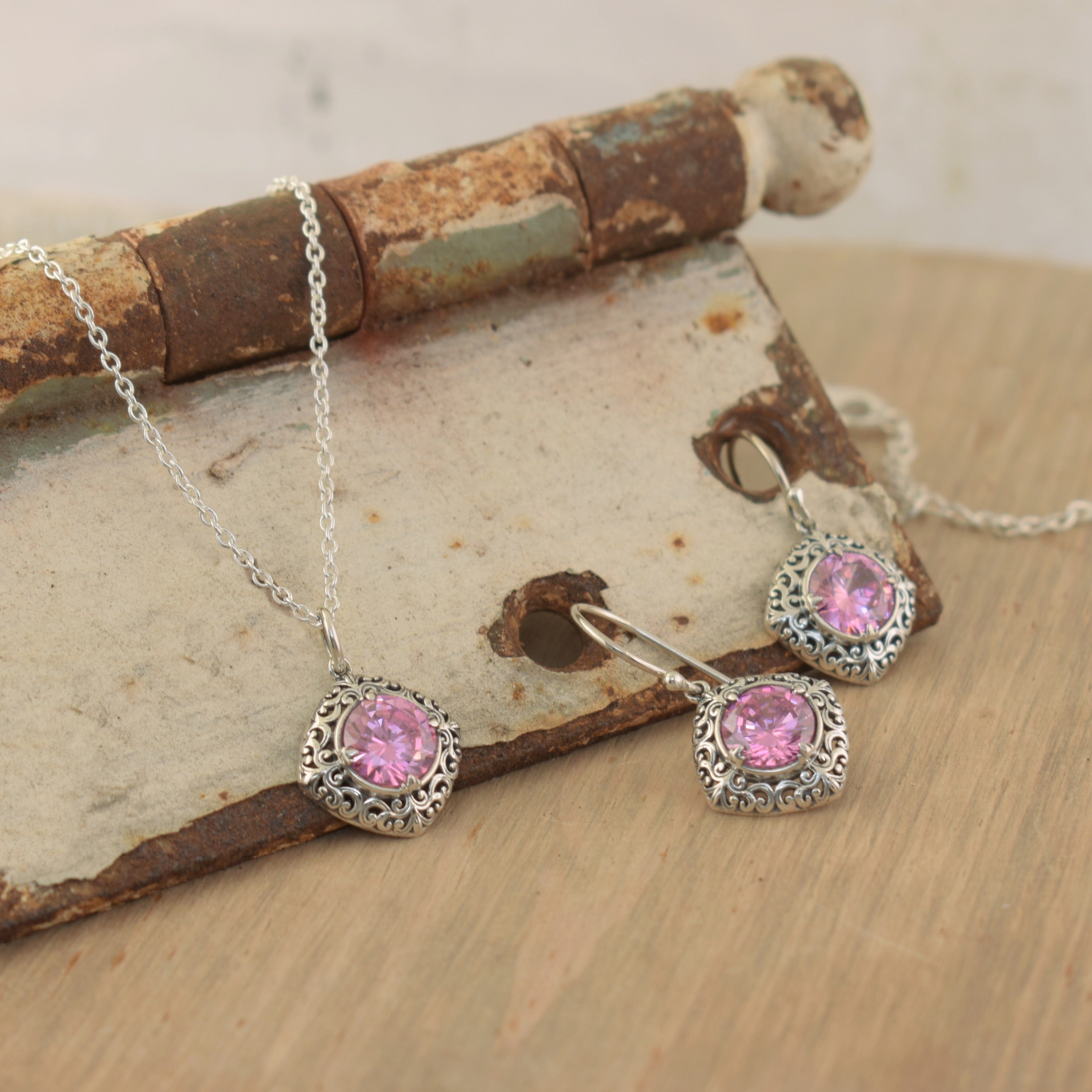 pink stone dangle earrings pink about it necklace
