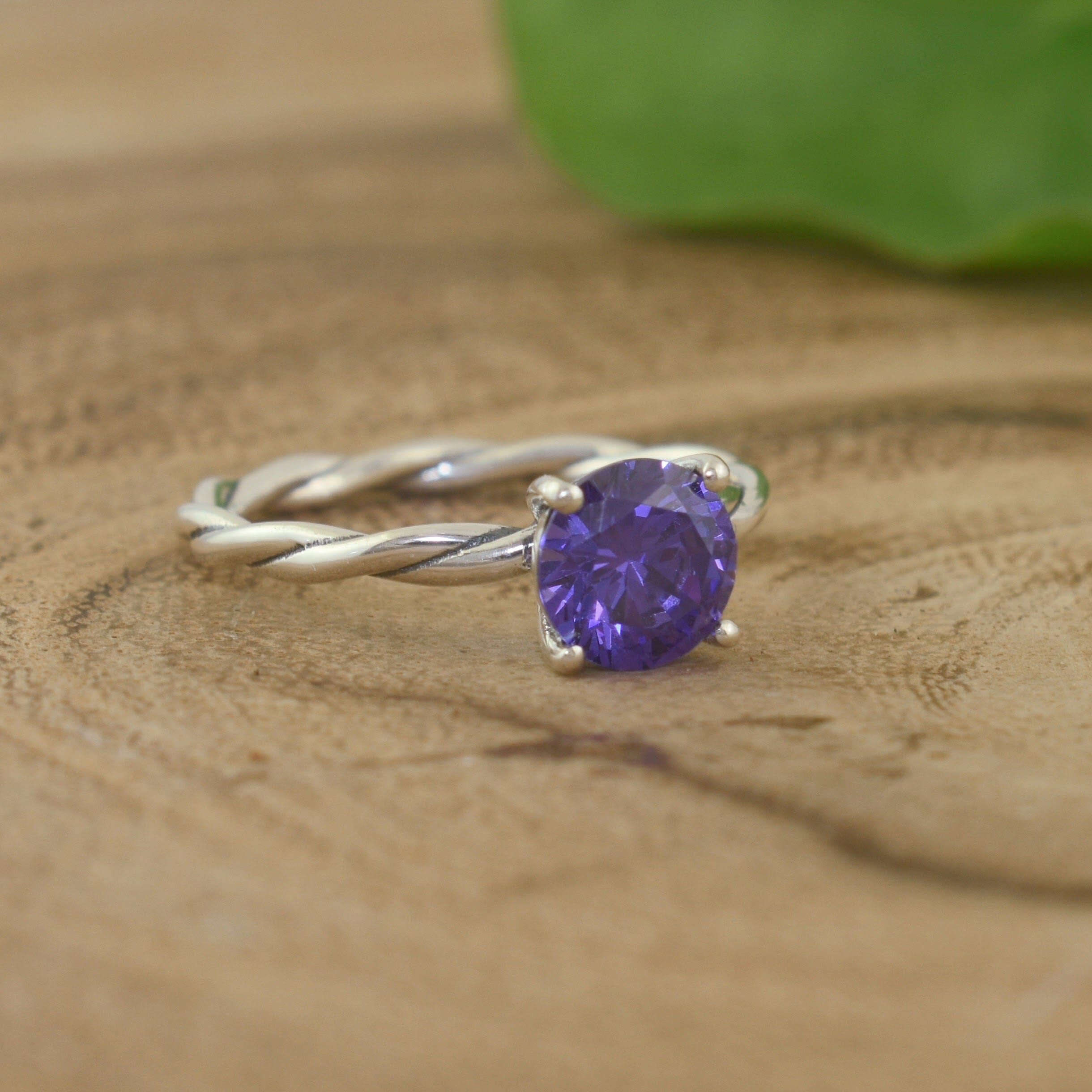 Purple stone Ring Plum Pizzazz set in .925 sterling silver