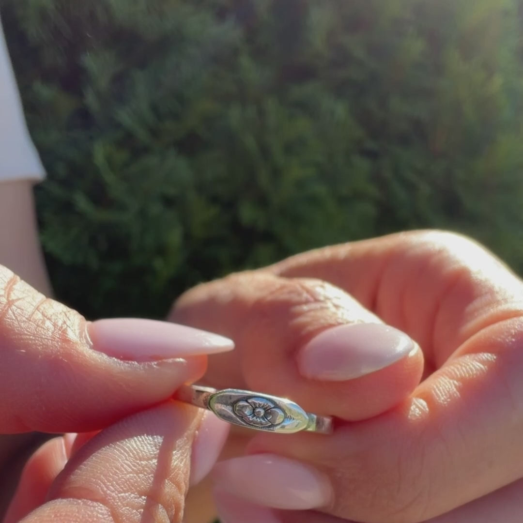 Softly She Blooms Ring - Sterling Silver