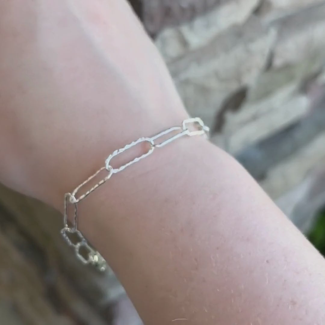 Hammered Paperclip Bracelet