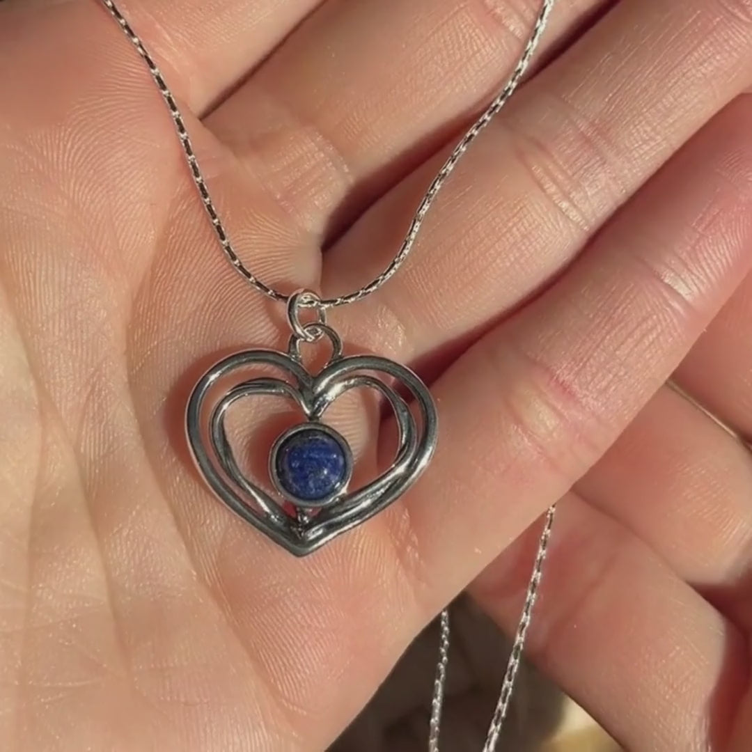 From The Heart Necklace - Lapis