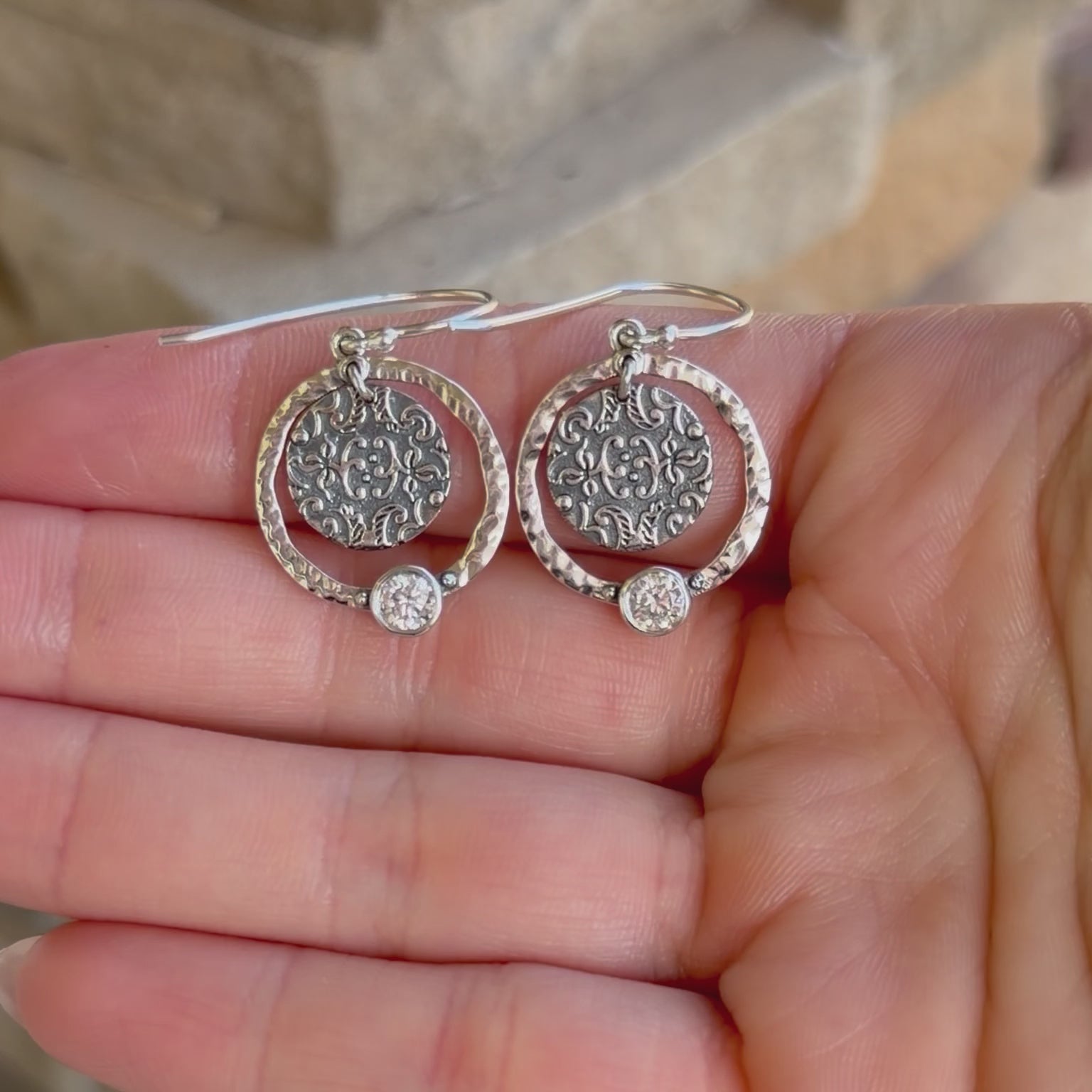 Scroll Call Earrings - Sterling Silver