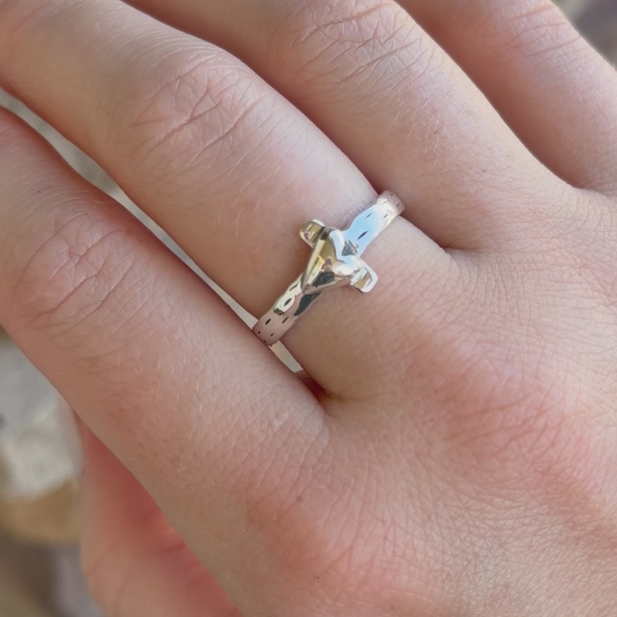 Cross My Heart Ring - Sterling Silver