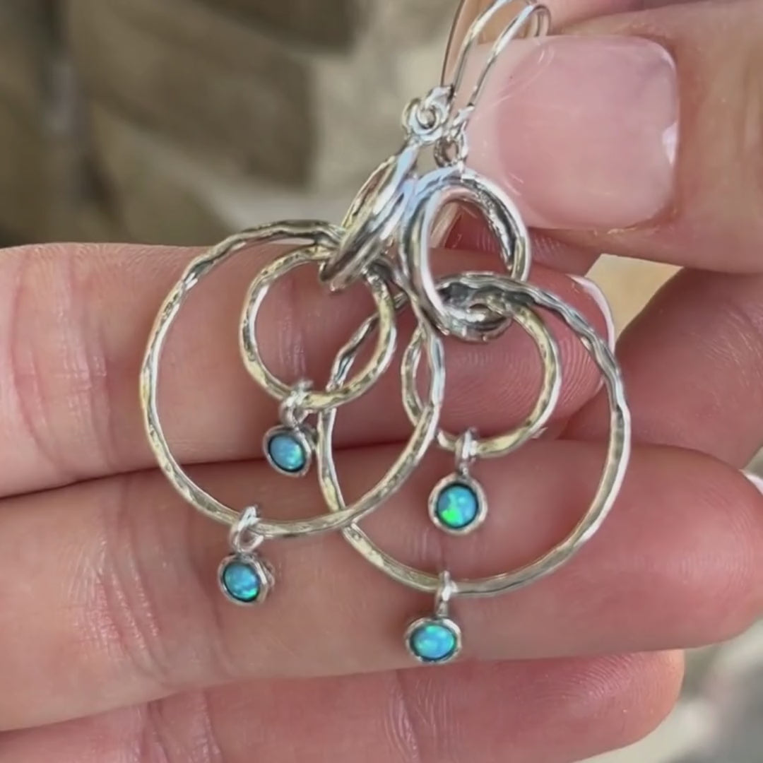Opal Two Step Earrings