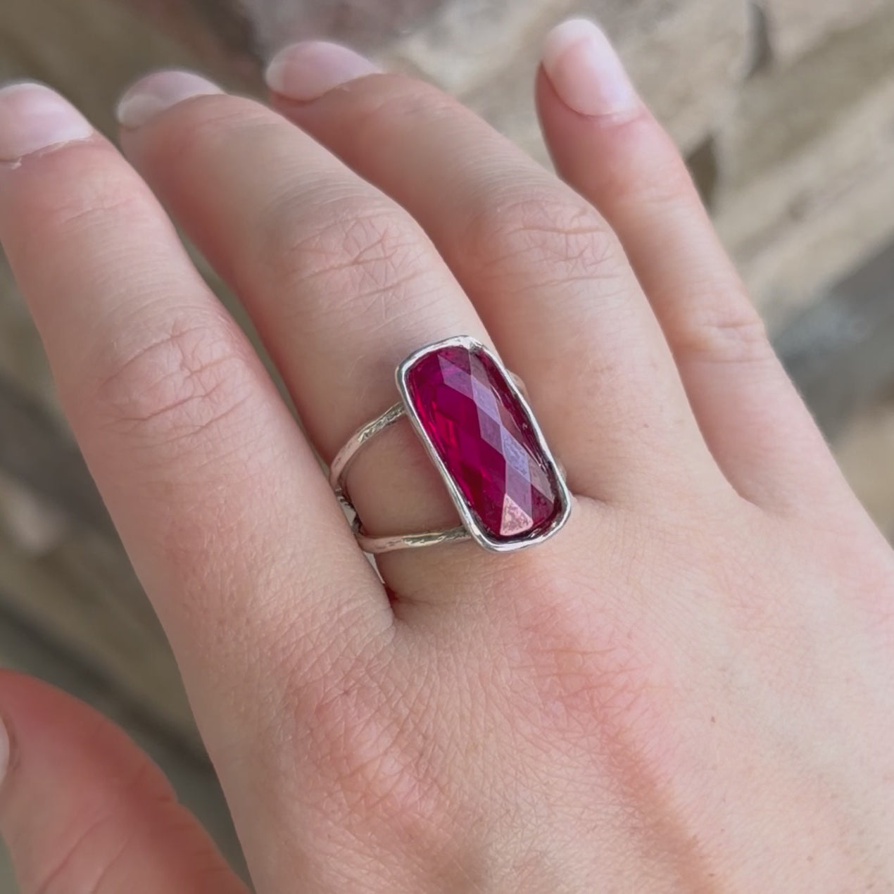 Raspberry Rush Ring - Sterling Silver