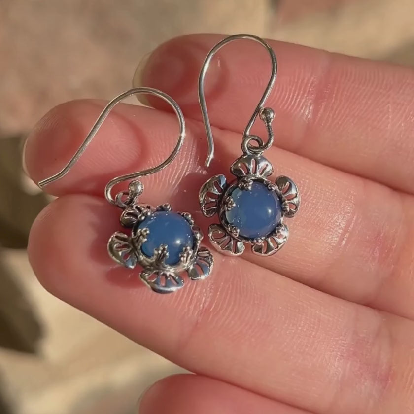 Denim Drop Earrings