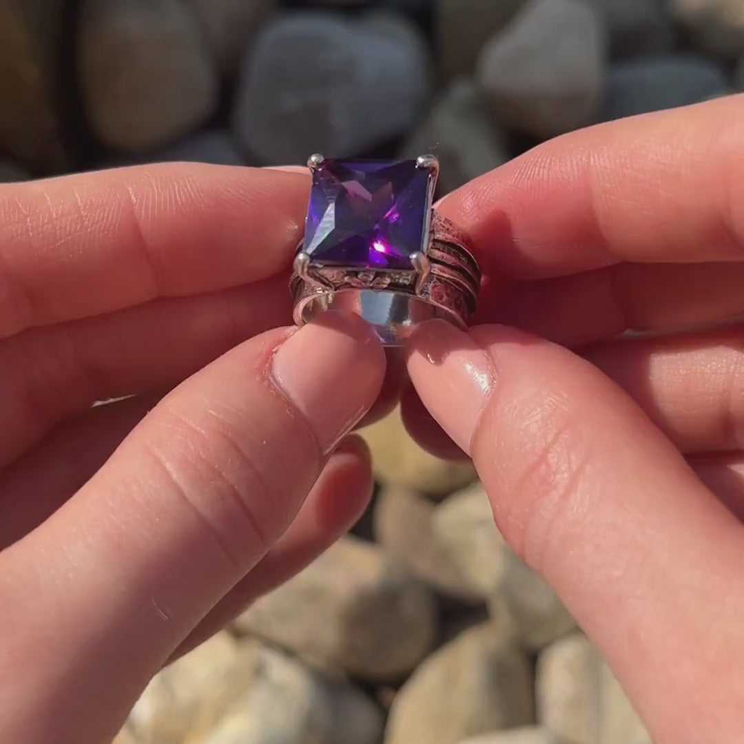Sterling silver and amethyst CZ ring That's My Jam