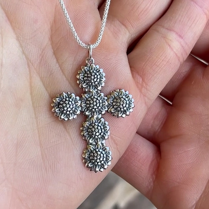 Sonflower Cross Necklace