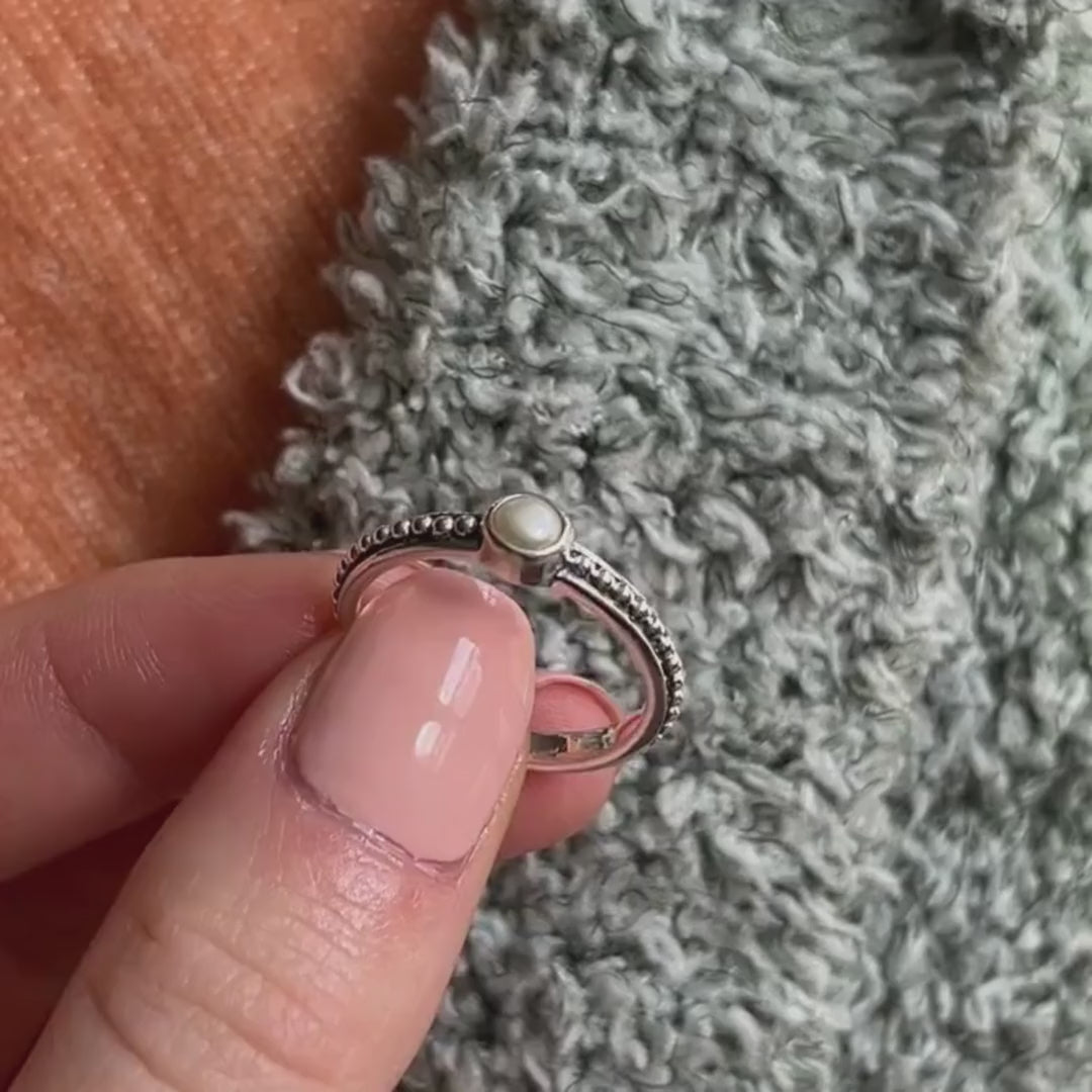 Beaded Pearl Ring