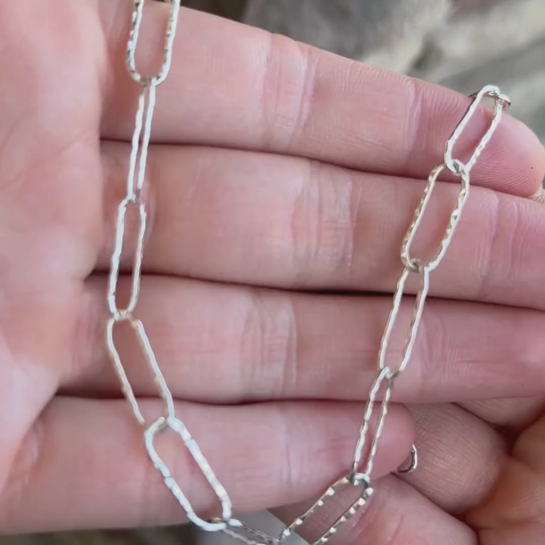 Hammered Paperclip Chain