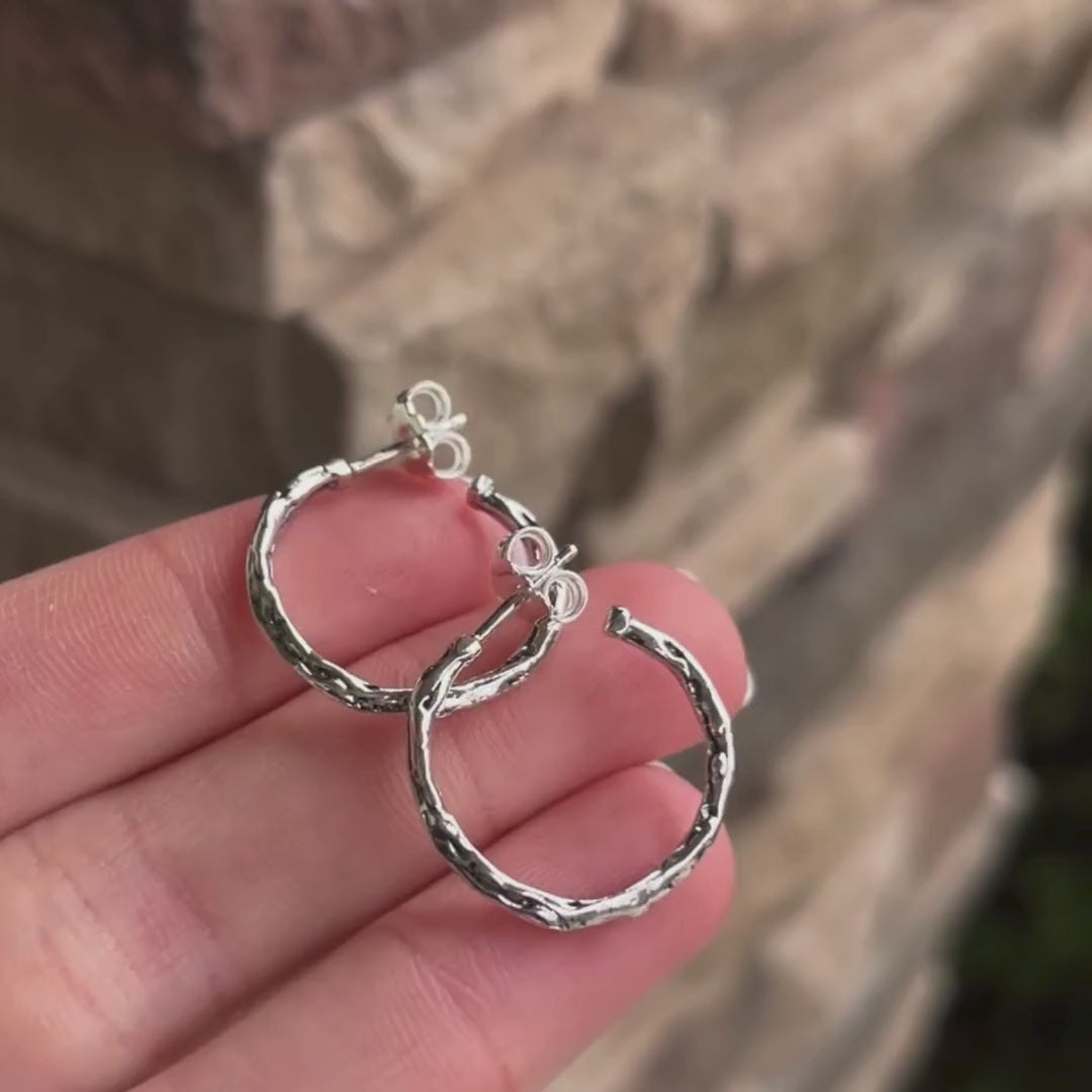 Rustic Hoop Earrings