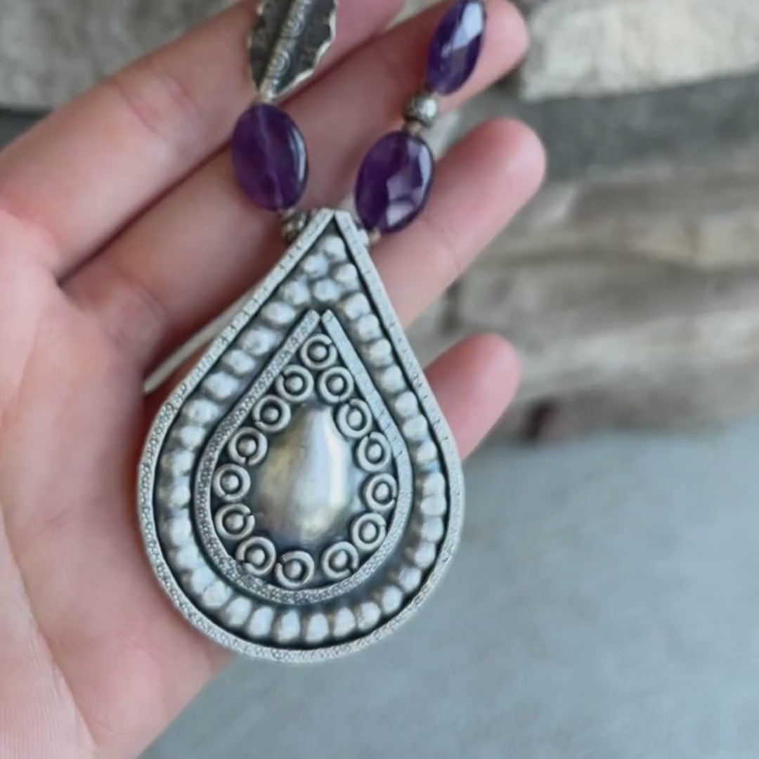 Amethyst Hill Tribe Necklace