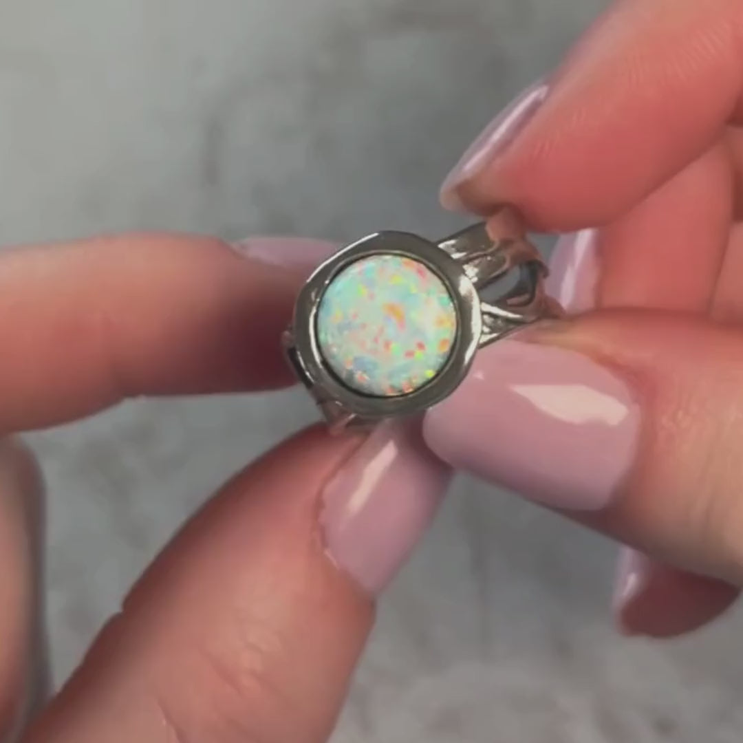 White Opal Ring