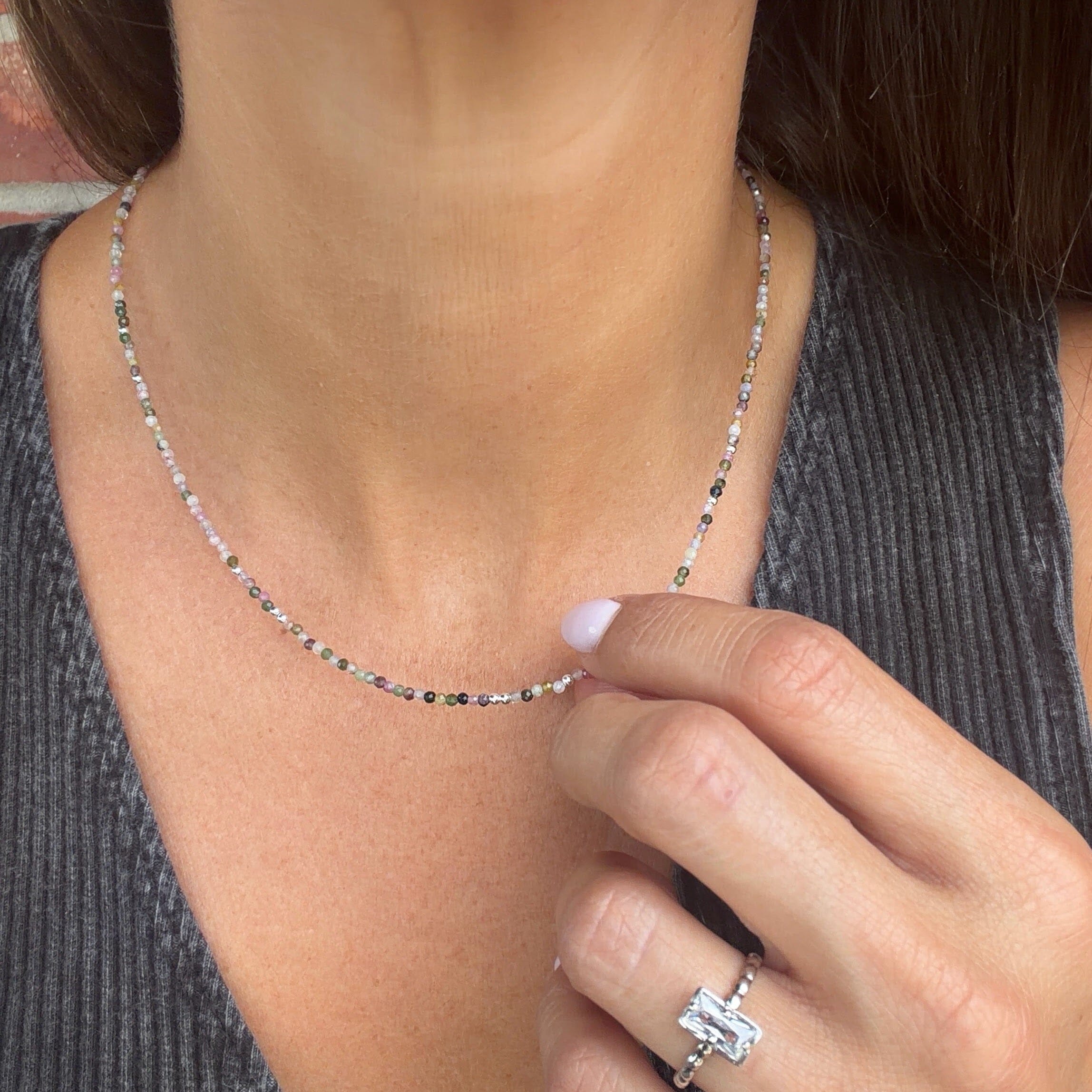 multi-colored layering necklace