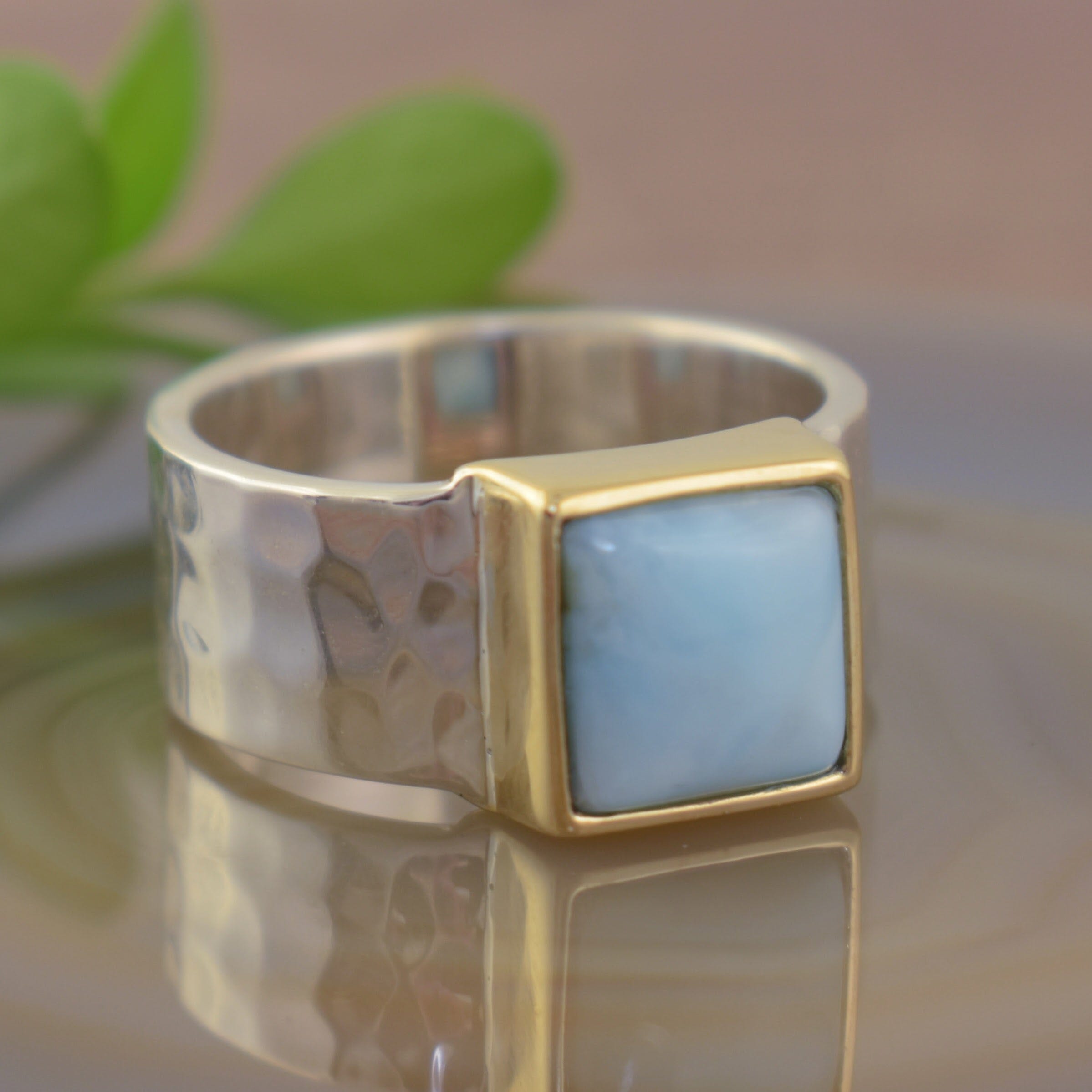 Sterling silver ring with brass plating